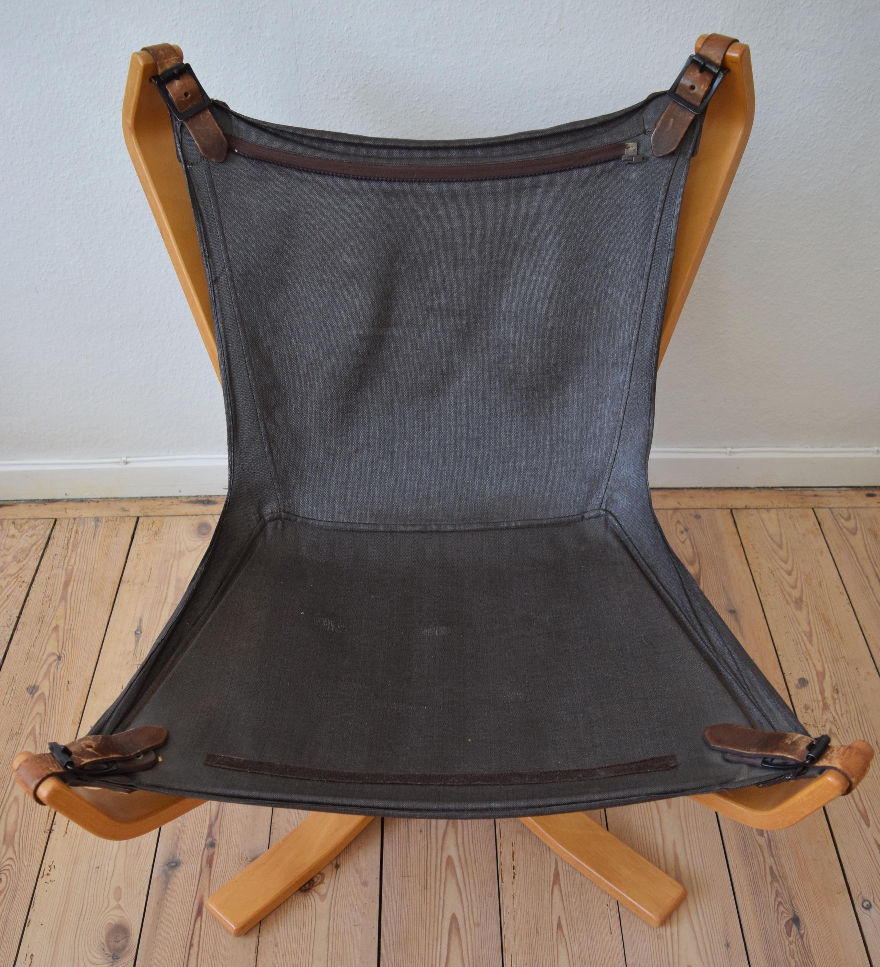 Danish Cognac Leather Falcon Chair, Sigurd Ressel, 1970s 7