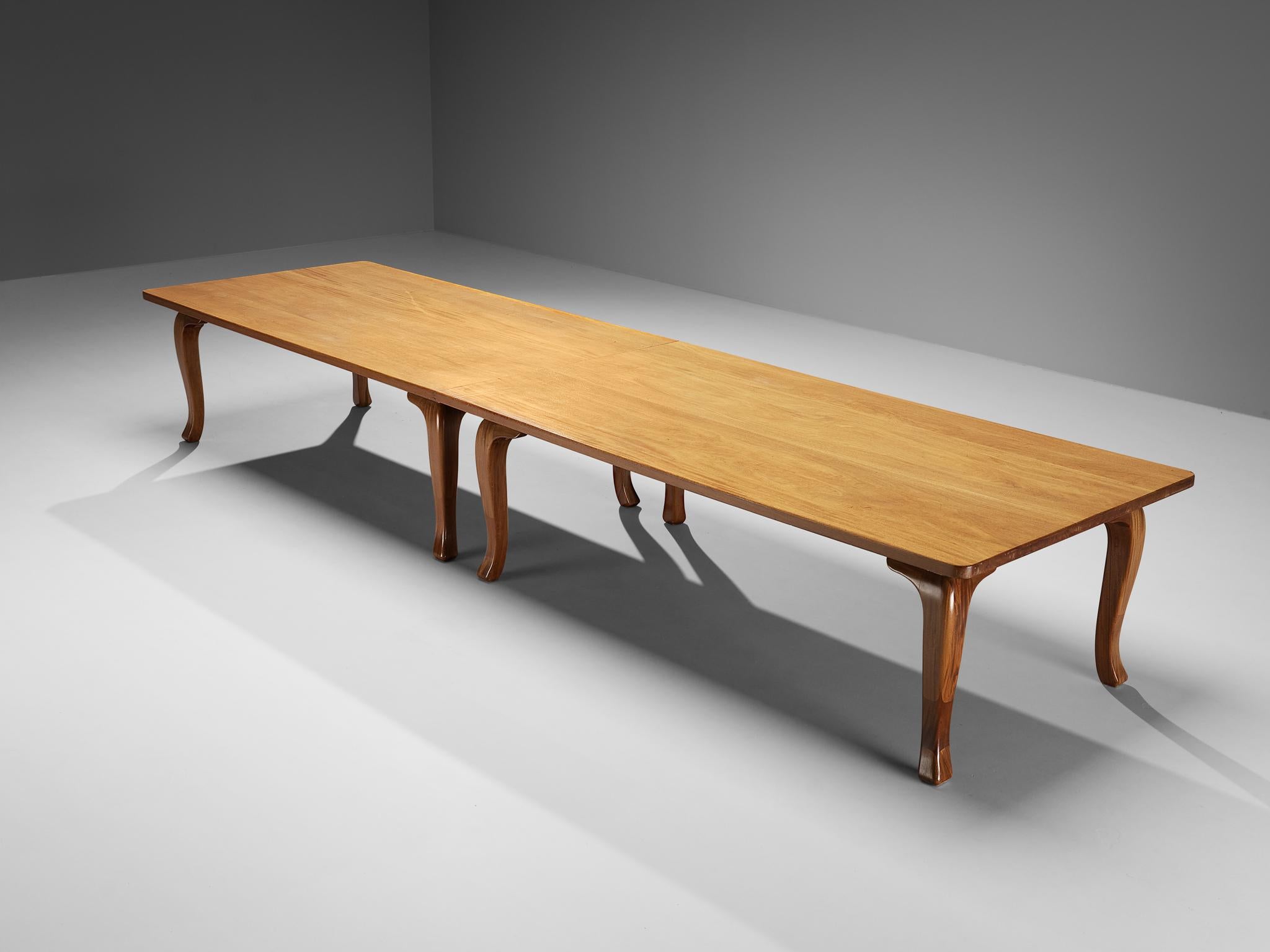 Danish Conference or Large Dining Table in Mahogany and Pine  For Sale 8
