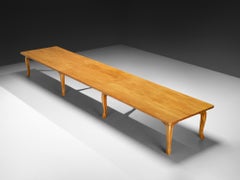 Grande table de conférence ou de salle à manger danoise en acajou et pin