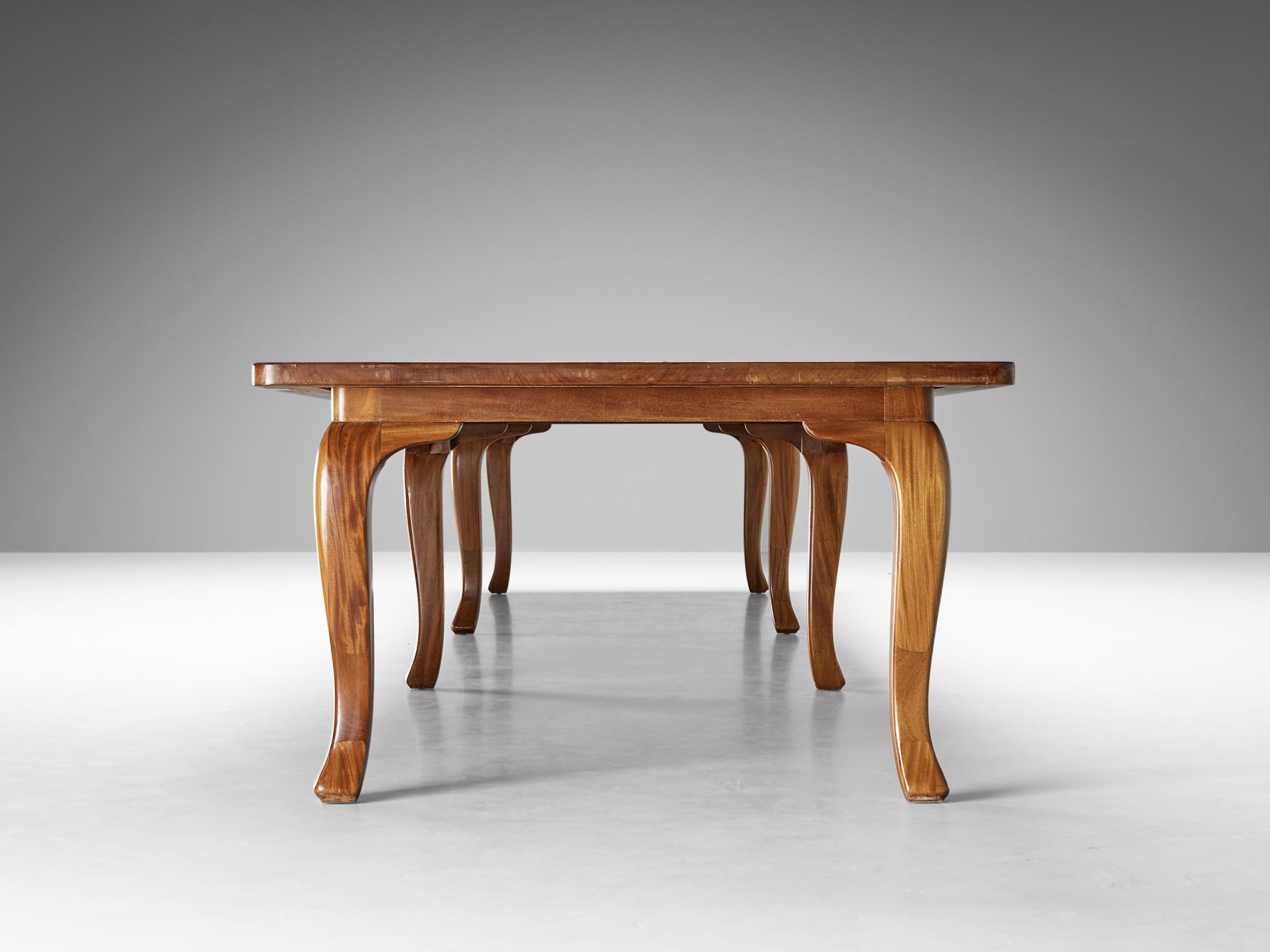 Scandinavian Modern Danish Conference or Large Dining Table in Mahogany and Pine  For Sale
