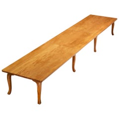 Grande table de conférence ou de salle à manger danoise en acajou et pin