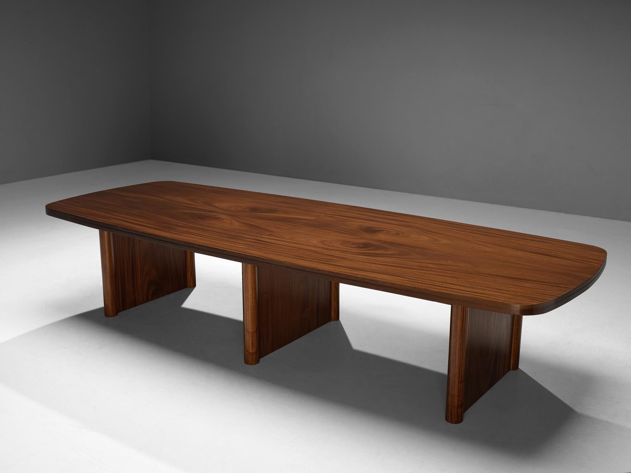 Scandinavian Modern Danish Large Dining Table in Walnut 11 ft  For Sale