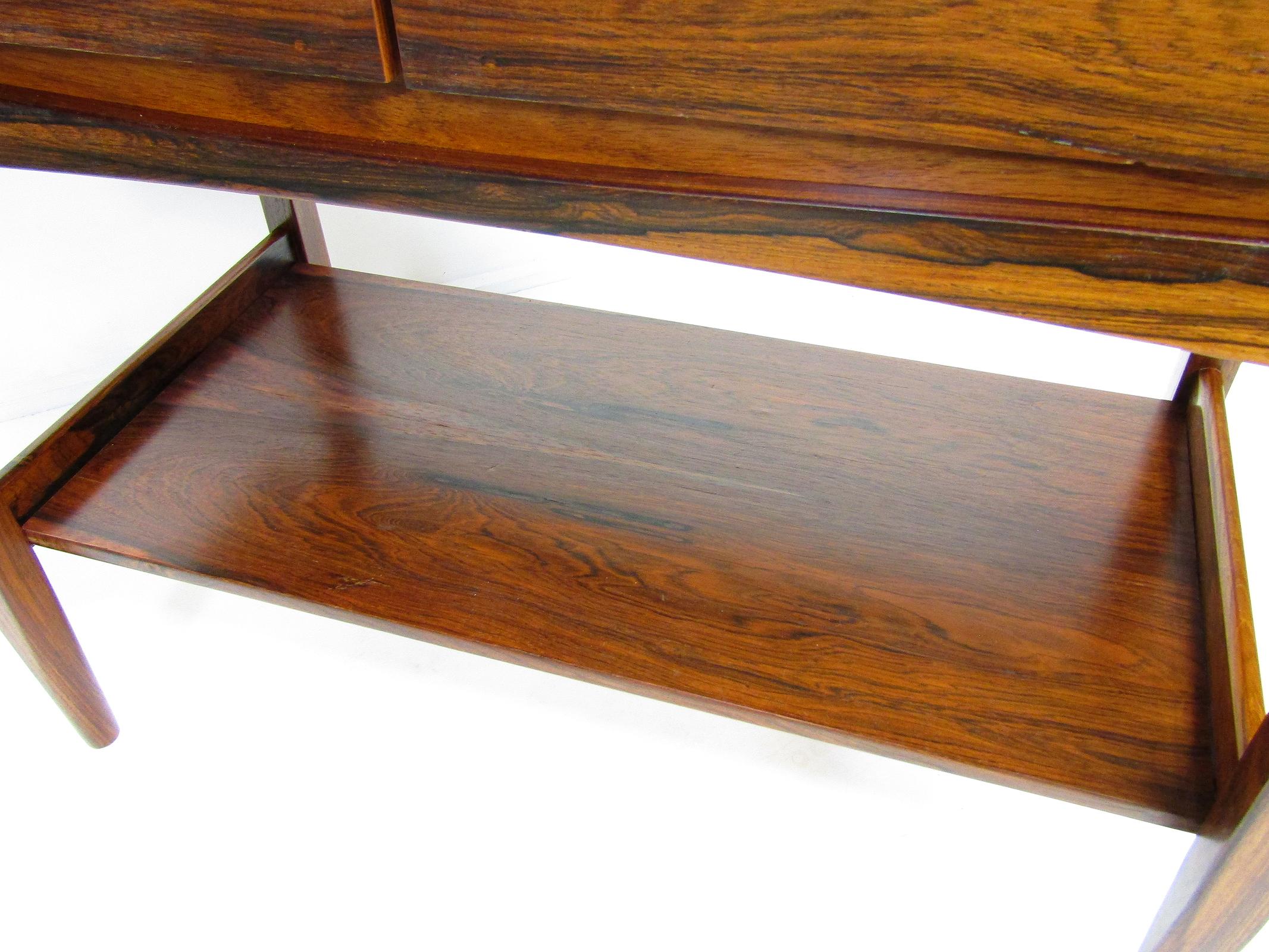 Danish Console Table / Desk in Rio Rosewood by Ib Kofod Larsen For Sale 5
