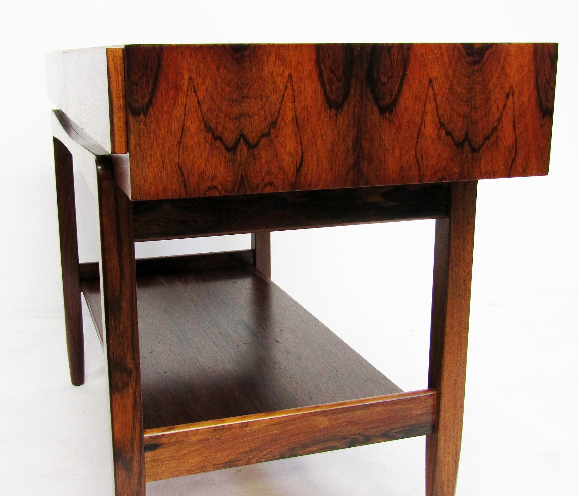 Danish Console Table / Desk in Rio Rosewood by Ib Kofod Larsen For Sale 6