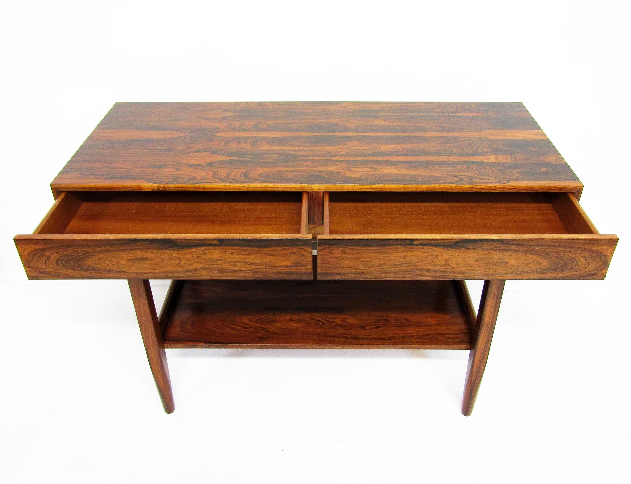 Danish Console Table / Desk in Rio Rosewood by Ib Kofod Larsen For Sale 10