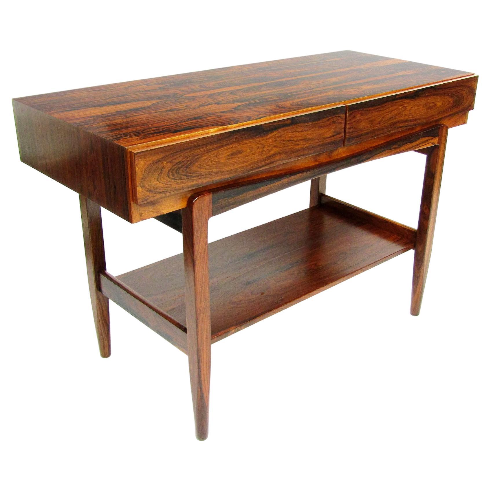 Danish Console Table / Desk in Rio Rosewood by Ib Kofod Larsen