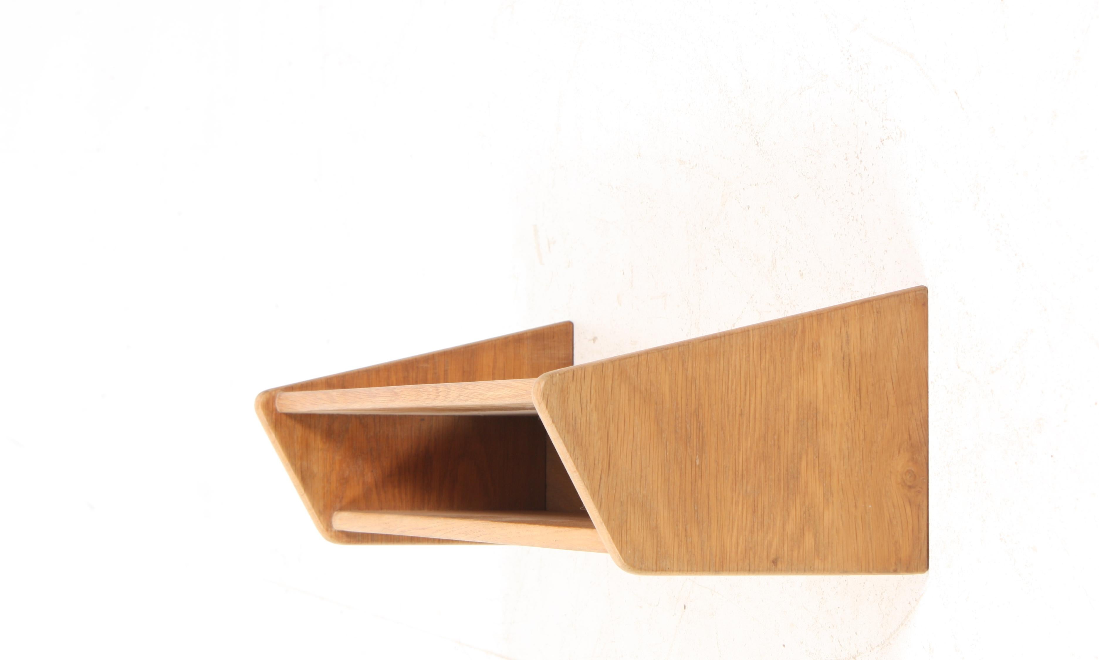 Mid-20th Century Danish Console with Matching Mirror in Oak Designed by Kai Kristiansen