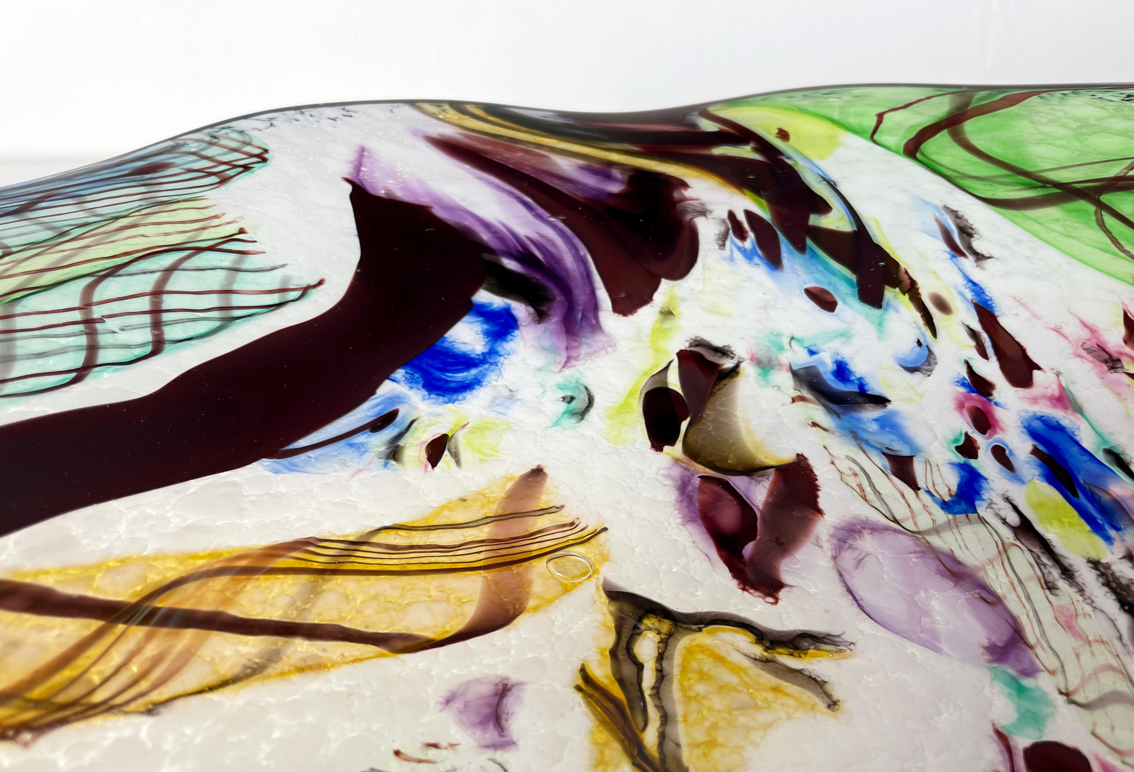 Handmade Multicoloured Art Glass Bowl, Denmark, 2000s 1