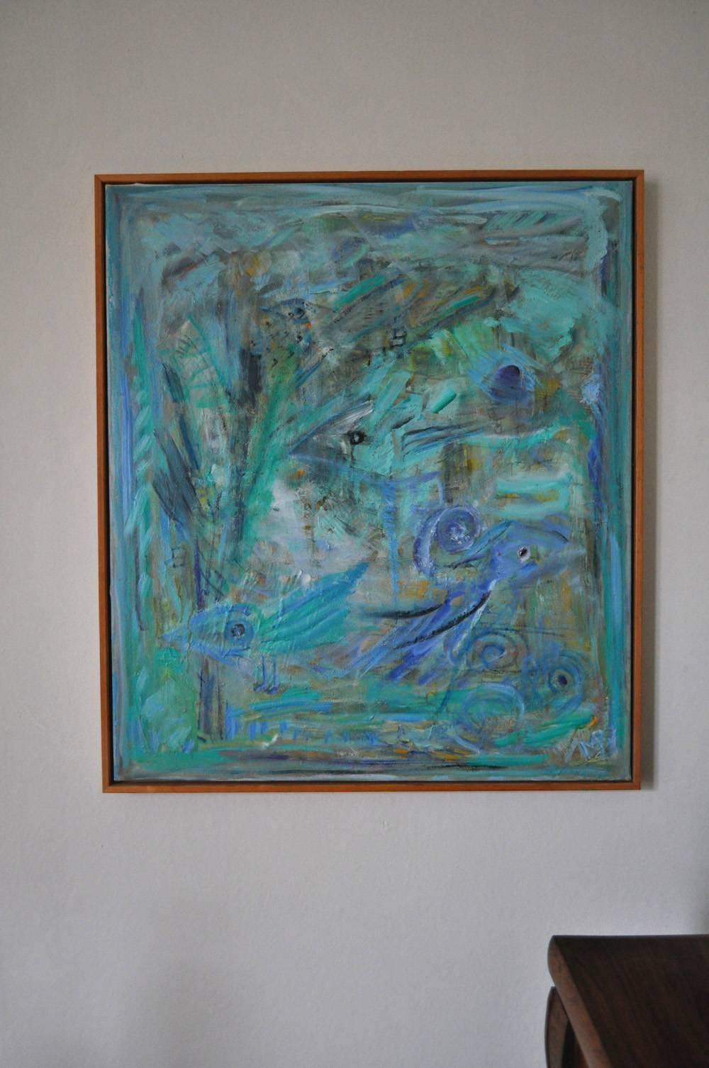 Modern Danish Contemporary Painting, Oil on Canvas by Mette Birckner For Sale