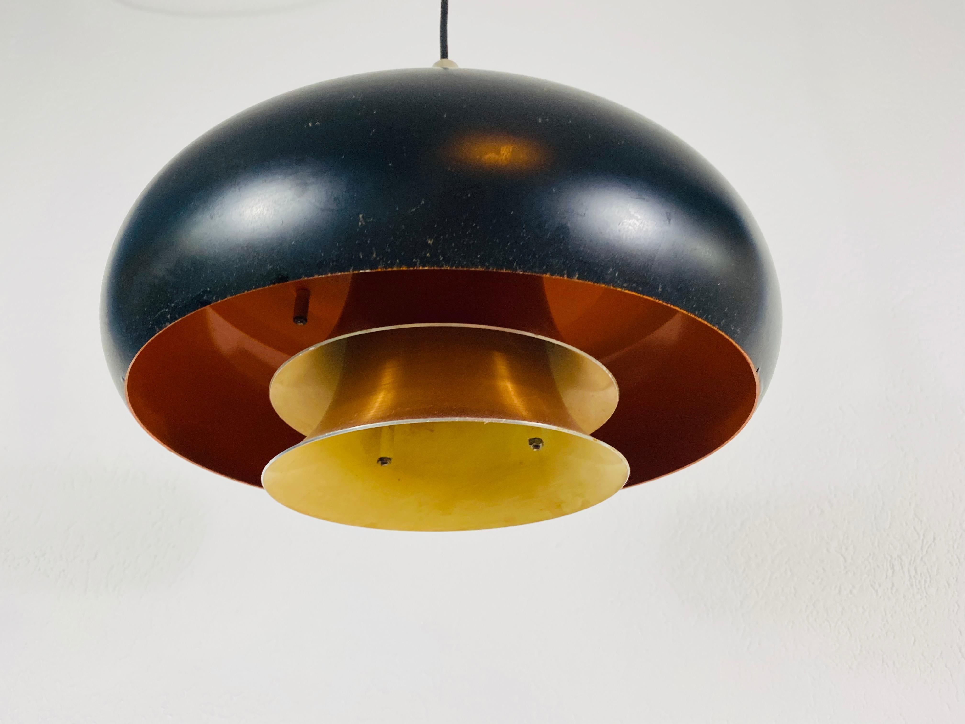 Mid-20th Century Danish Copper and Black Pendant Lamp, 1960s