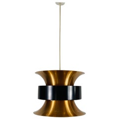 Vintage Danish Copper and Black Pendant Lamp, 1960s