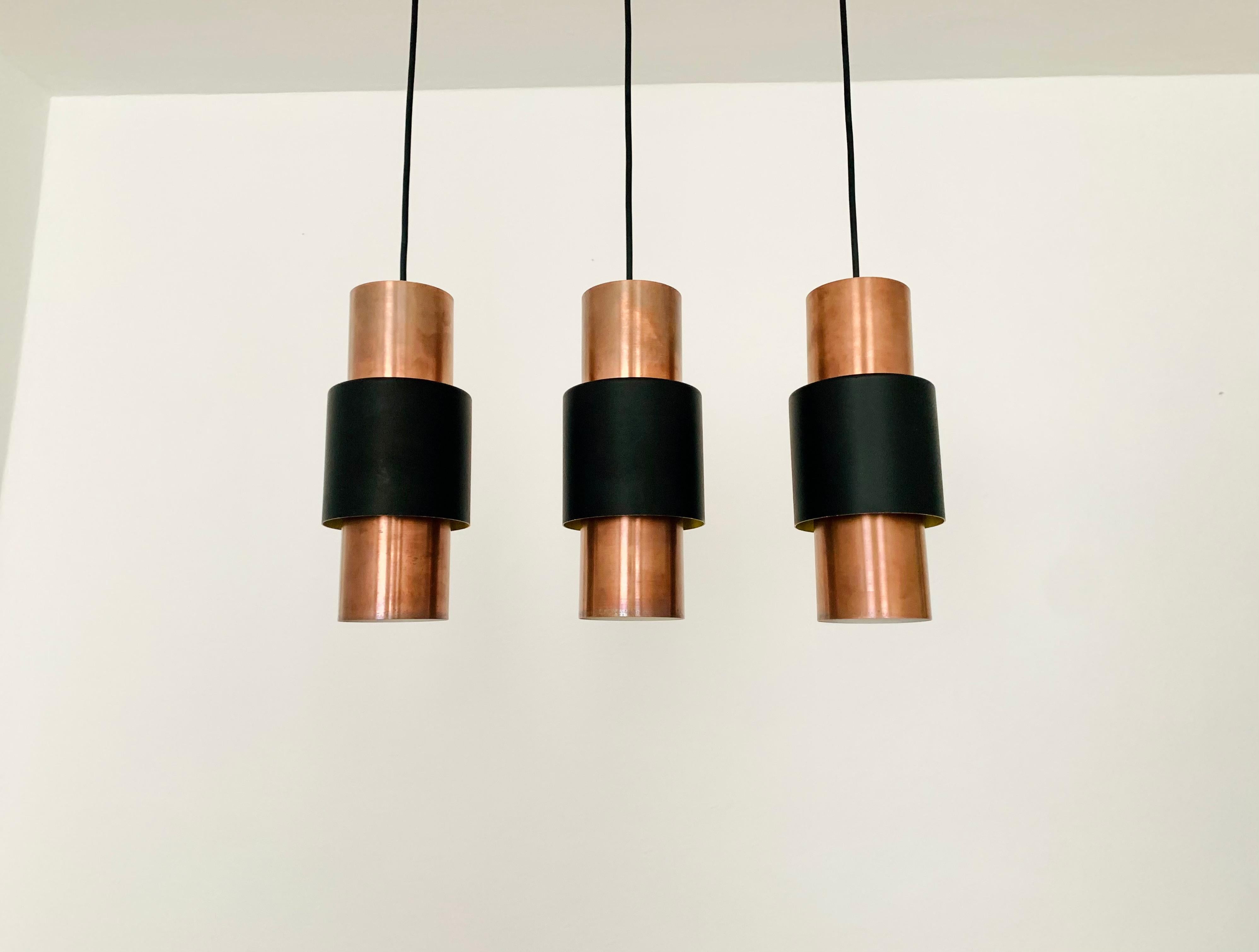 Scandinavian Modern Danish Copper Cascading Lamp For Sale