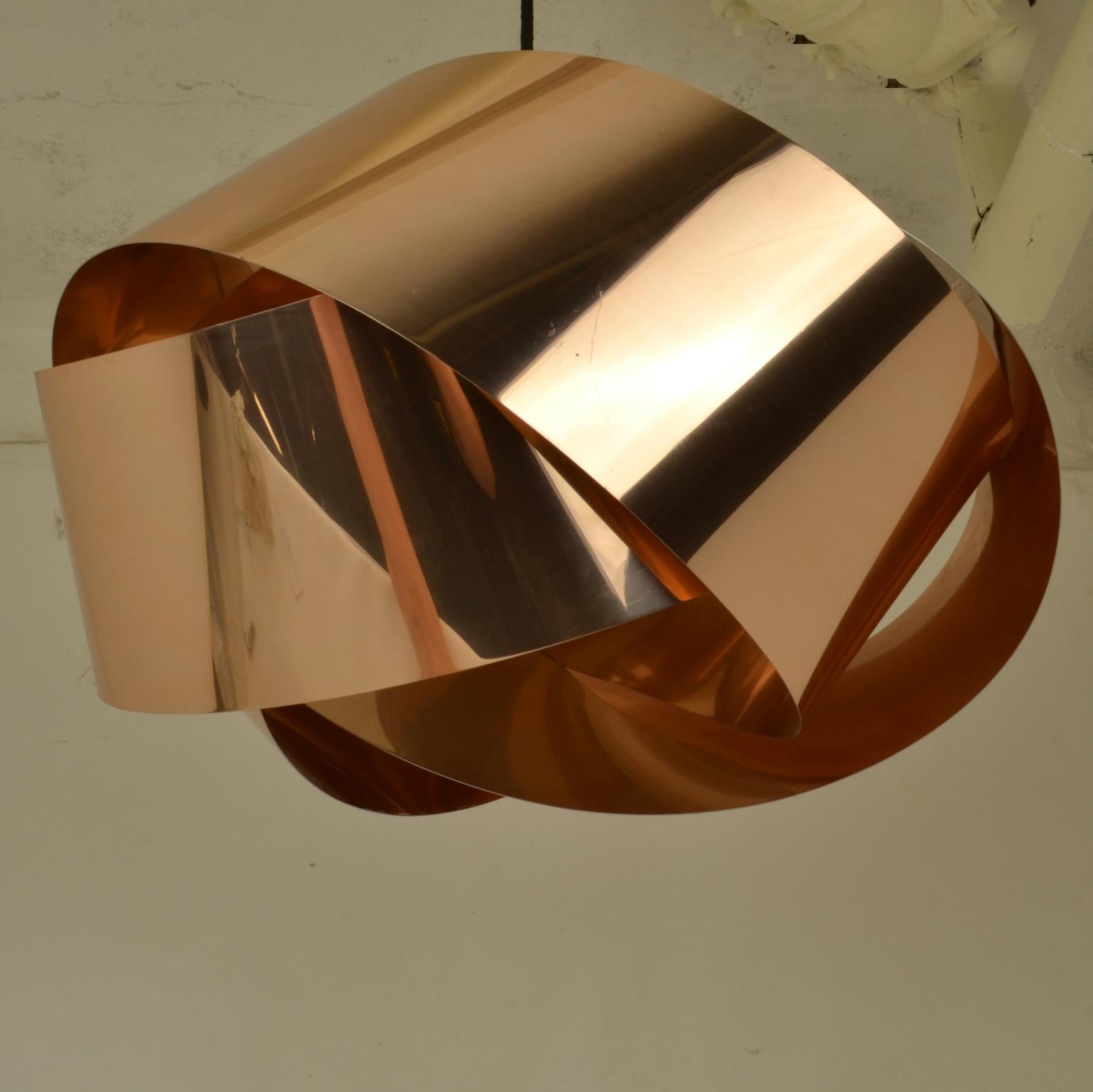 Late 20th Century Pair of Danish Copper Pendant Lamps For Sale
