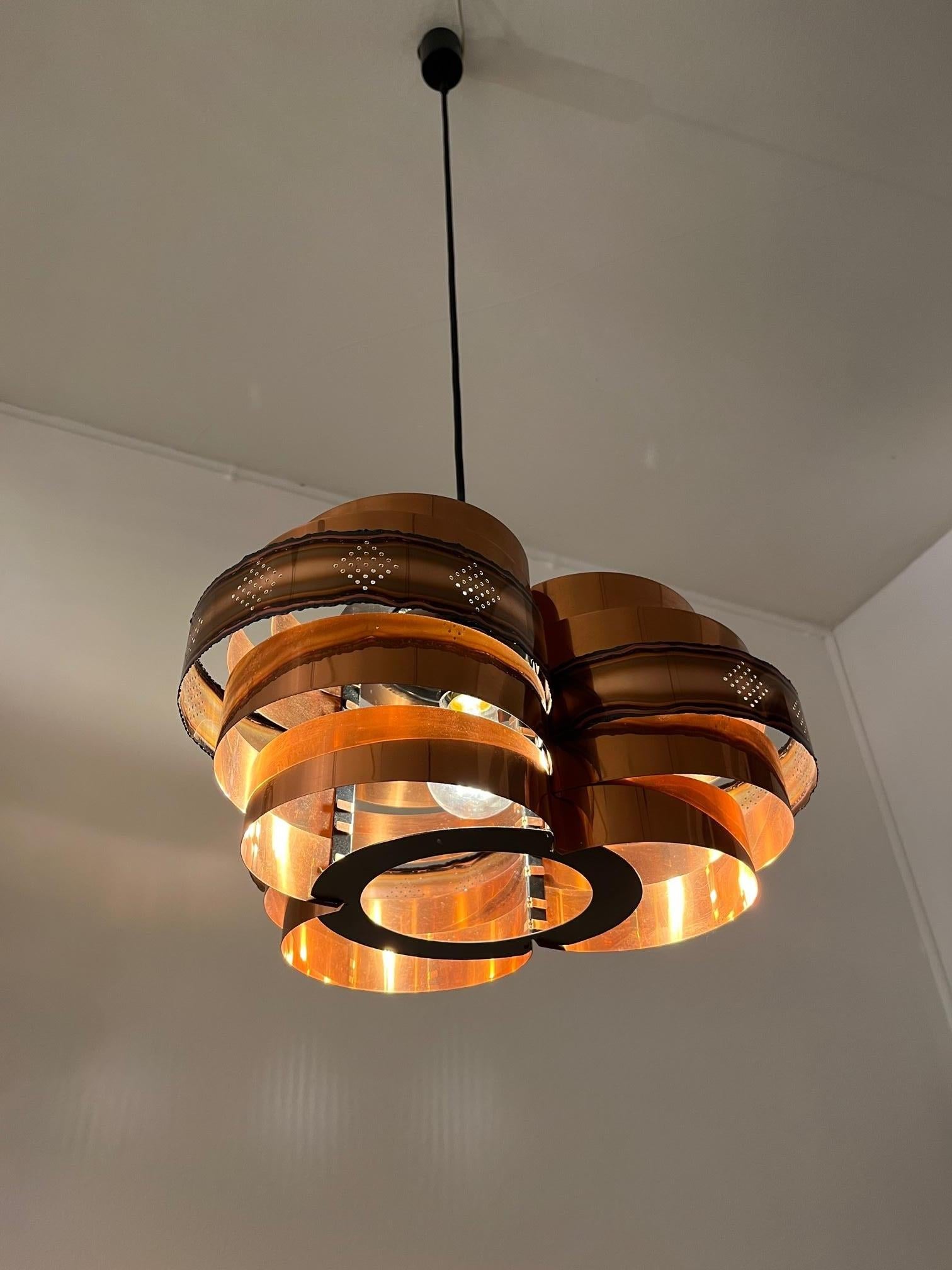 Cuivre Lampe suspendue danoise en cuivre de Verner Schou vers les années 1960 en vente