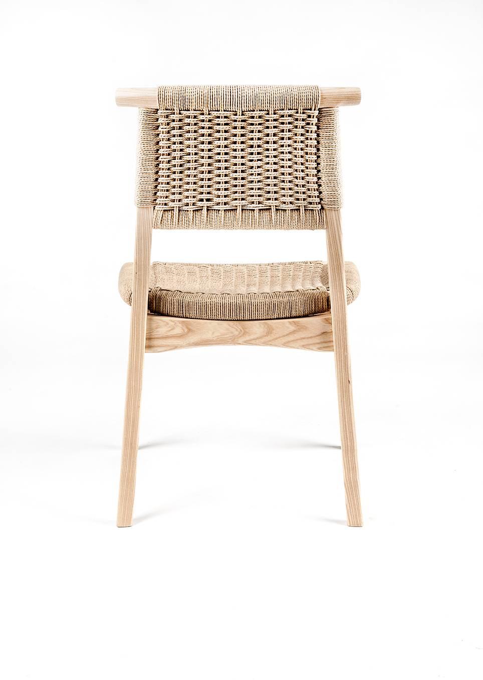 Stuhl, gewebte dänische Schnur, Hartholz, Mid-Century, Esszimmer, Büro, maßgefertigt, Semigood (Handgefertigt) im Angebot