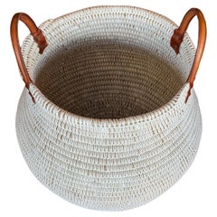 Panier danois à anses en corde et cuir