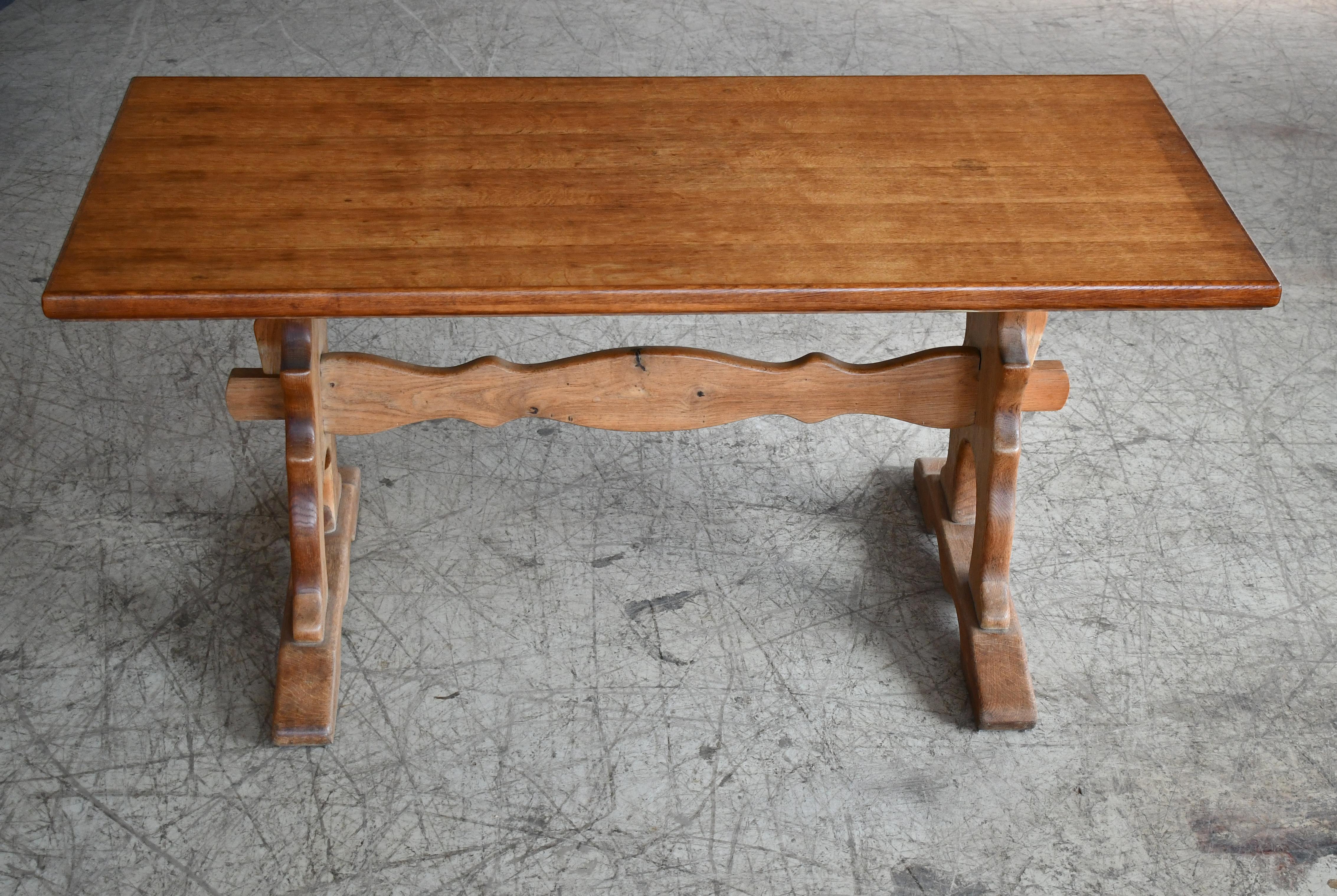 Mid-20th Century Danish Country or Provence Style Dining Table in Solid Oak, ca 1960's