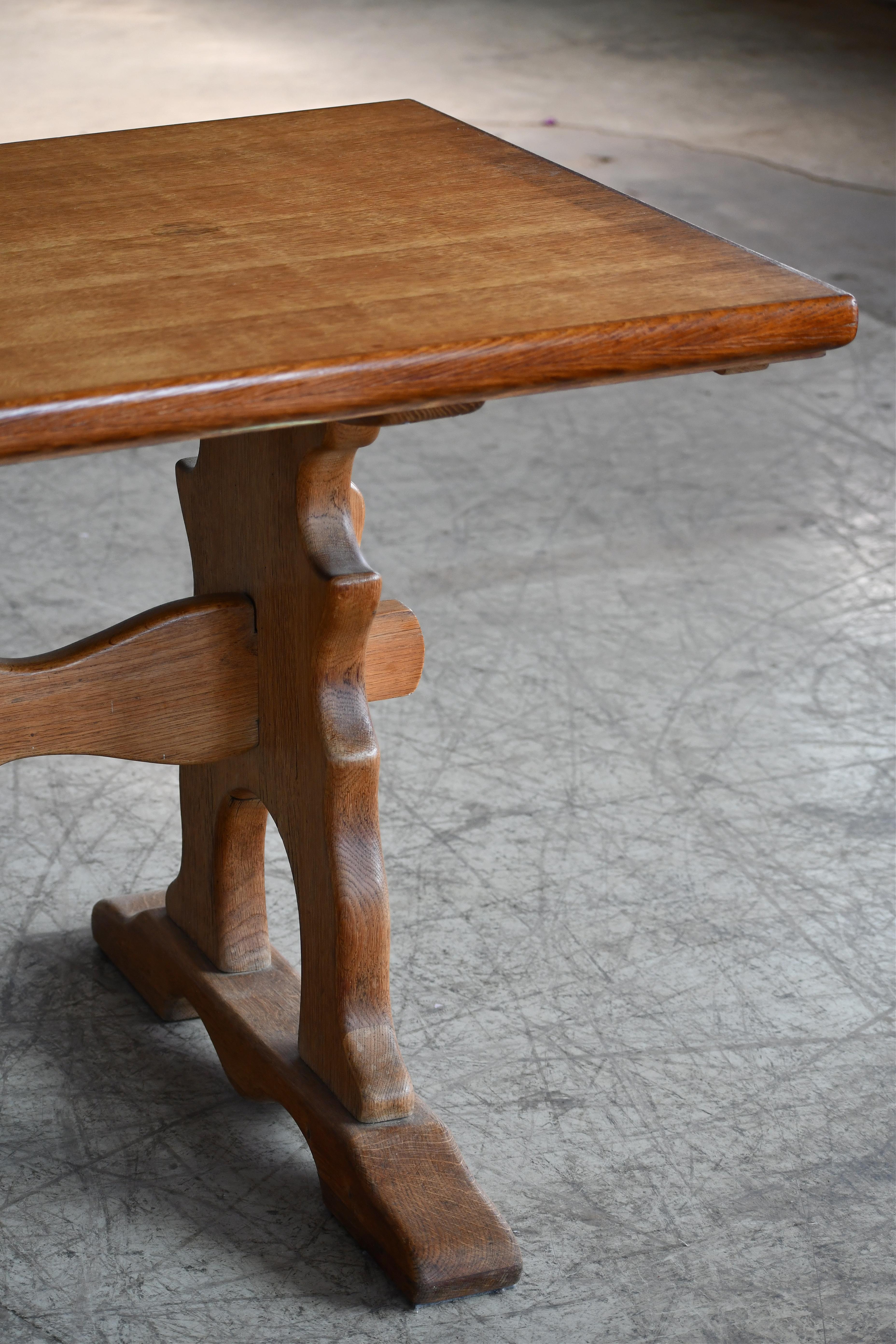 Danish Country or Provence Style Dining Table in Solid Oak, ca 1960's 1
