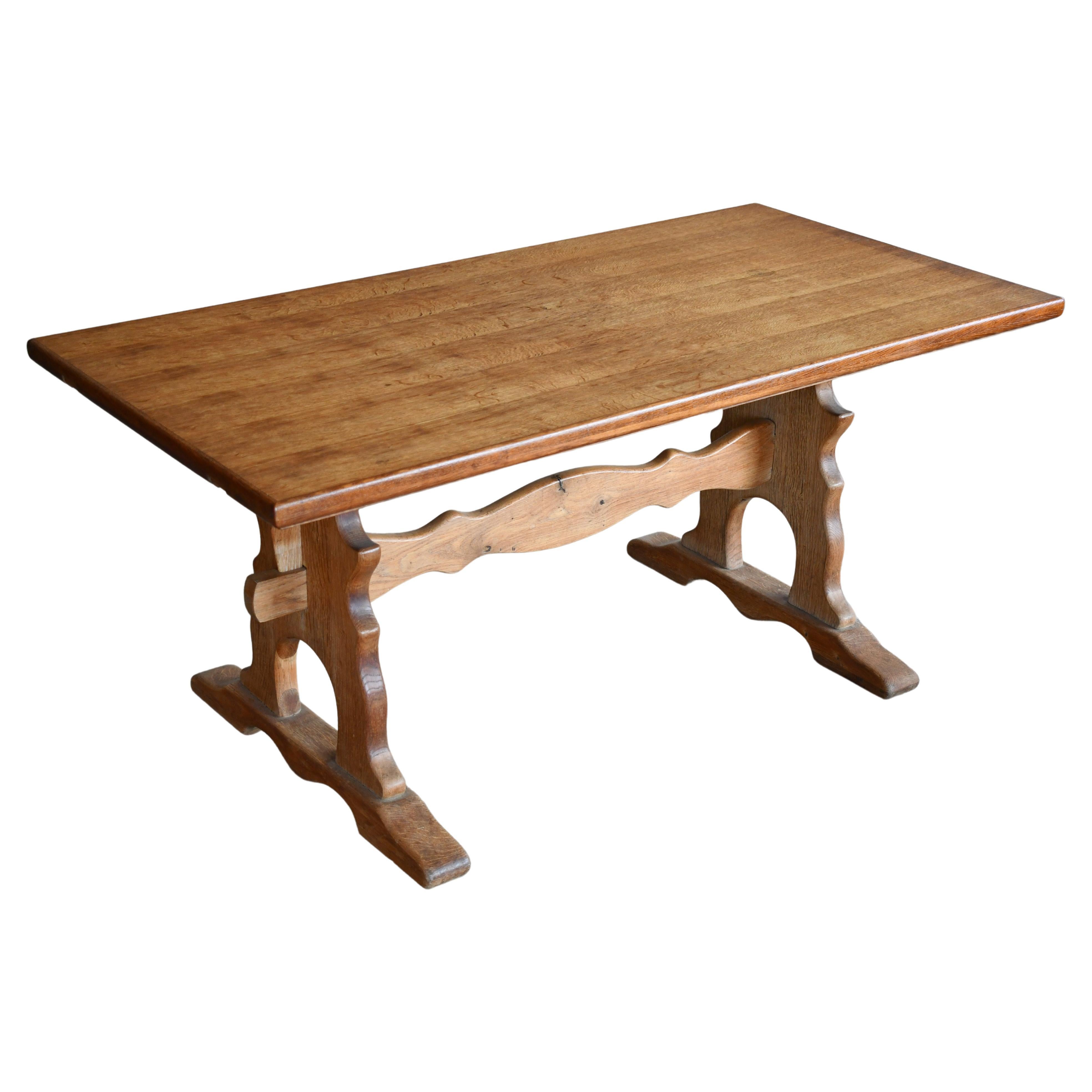 Danish Country or Provence Style Dining Table in Solid Oak, ca 1960's