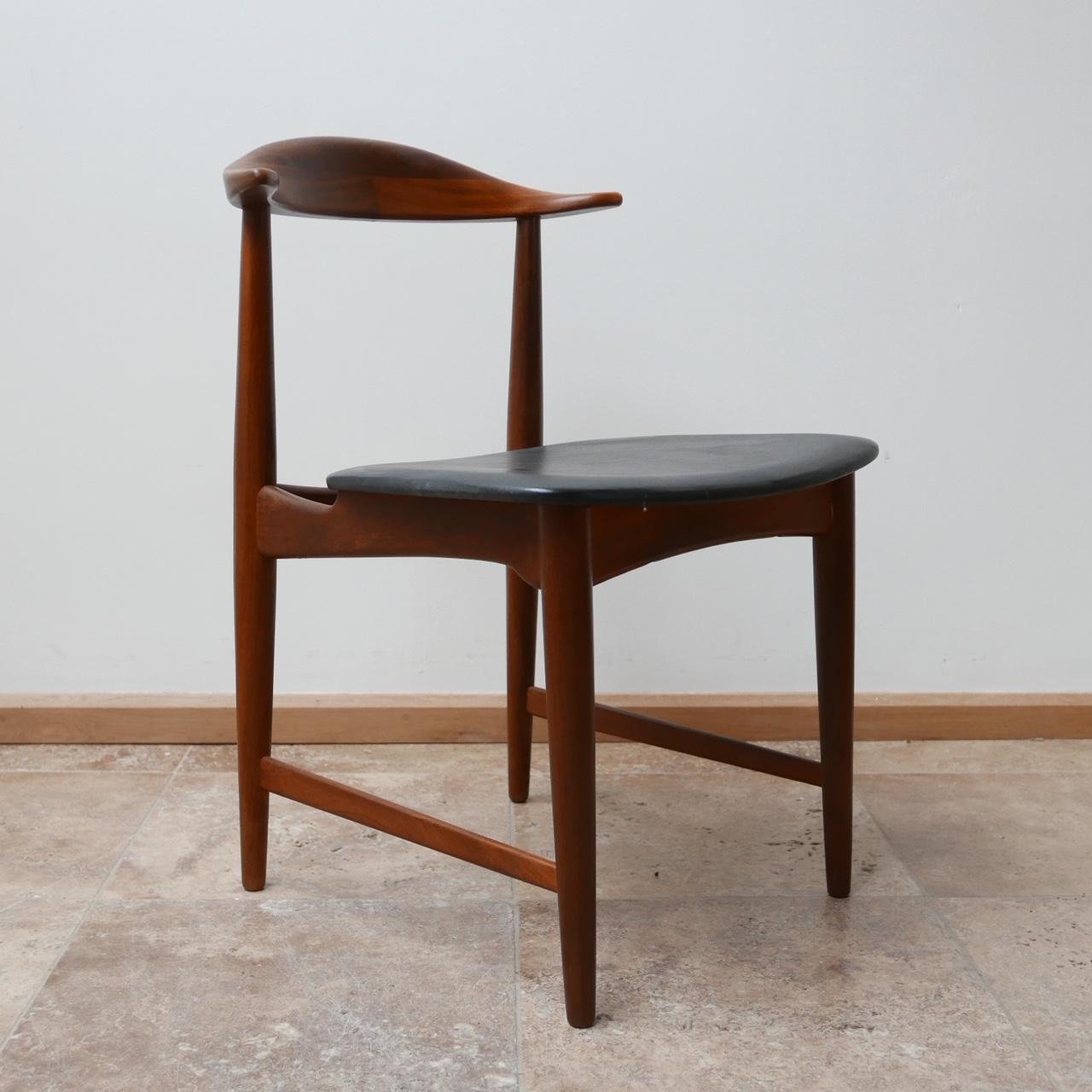 Danish 'Cow Horn' Midcentury Teak Dining Chairs '4' 5