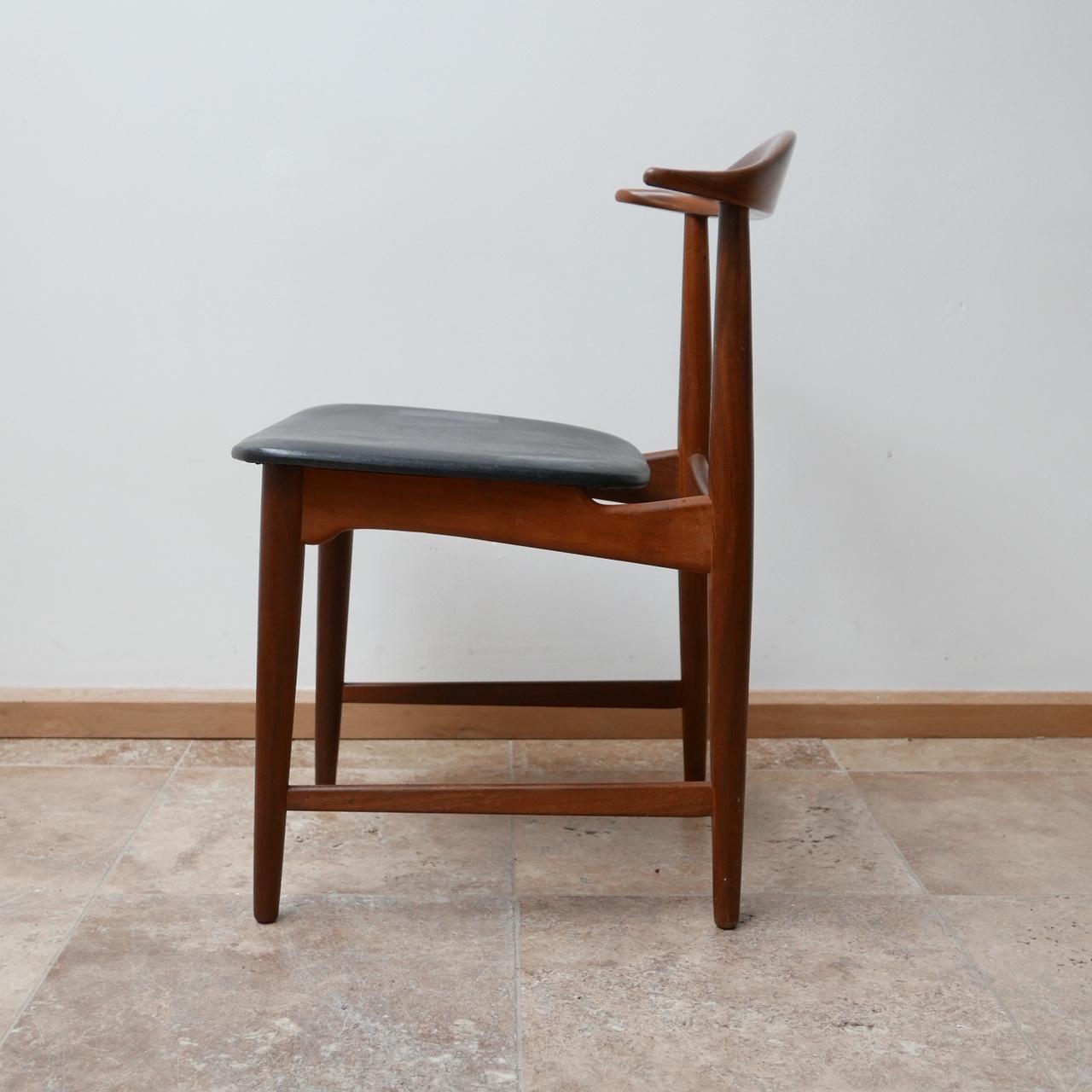 Danish 'Cow Horn' Midcentury Teak Dining Chairs '4' 7