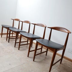 Danish 'Cow Horn' Midcentury Teak Dining Chairs '4'