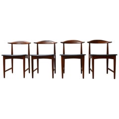 Danish 'Cow Horn' Midcentury Teak Dining Chairs '4'