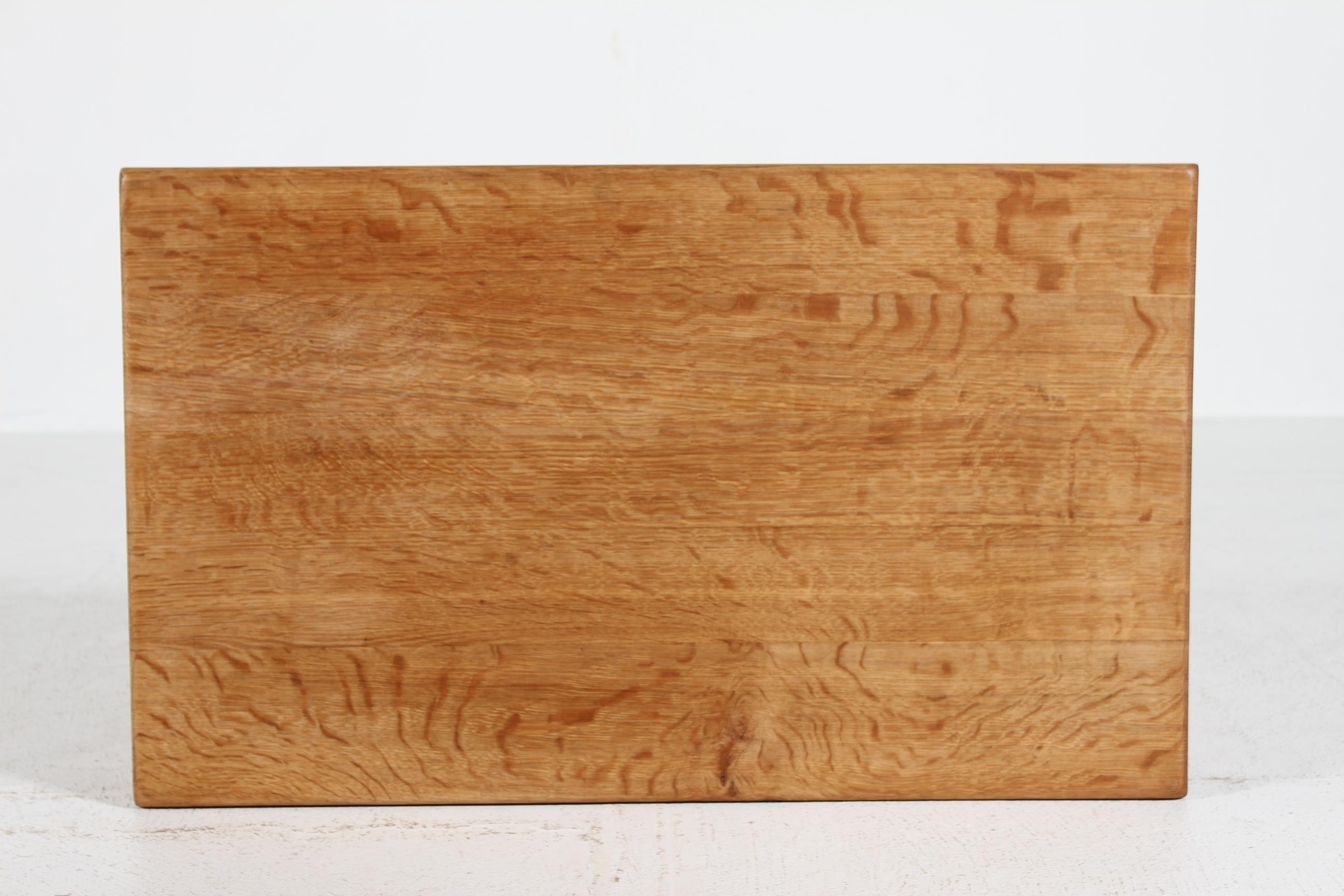 Danish Crafted Coffee Table of Solid Oak in Henning  Kjærnulf Style 1970s 4