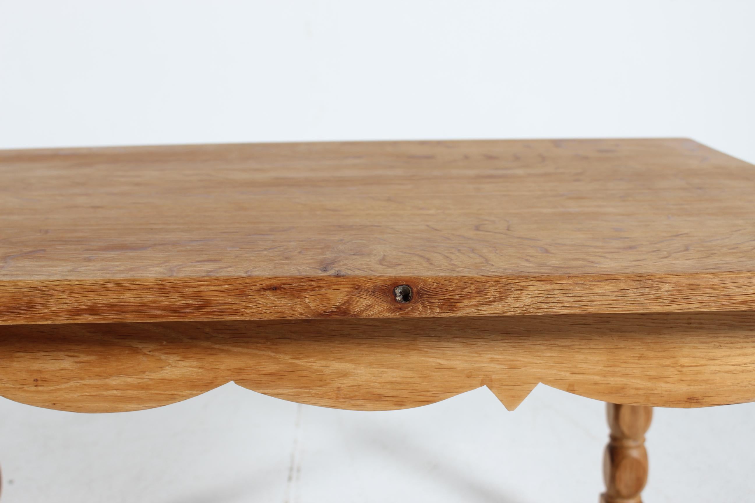 Danish Crafted Coffee Table of Solid Oak in Henning  Kjærnulf Style 1970s 3