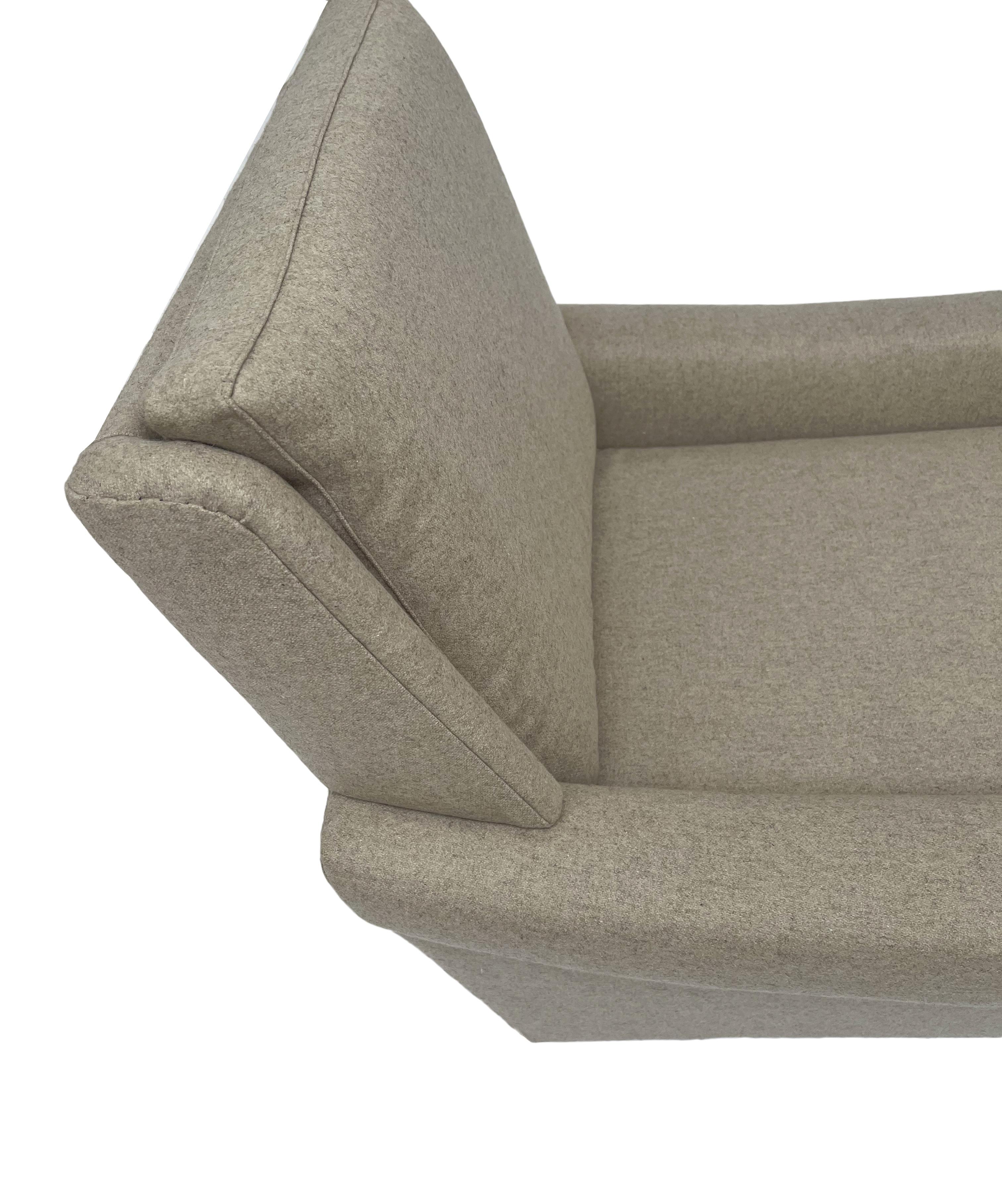 Danish Cream Wool and Teak Armchair Mid Century Chair 1960s For Sale 5