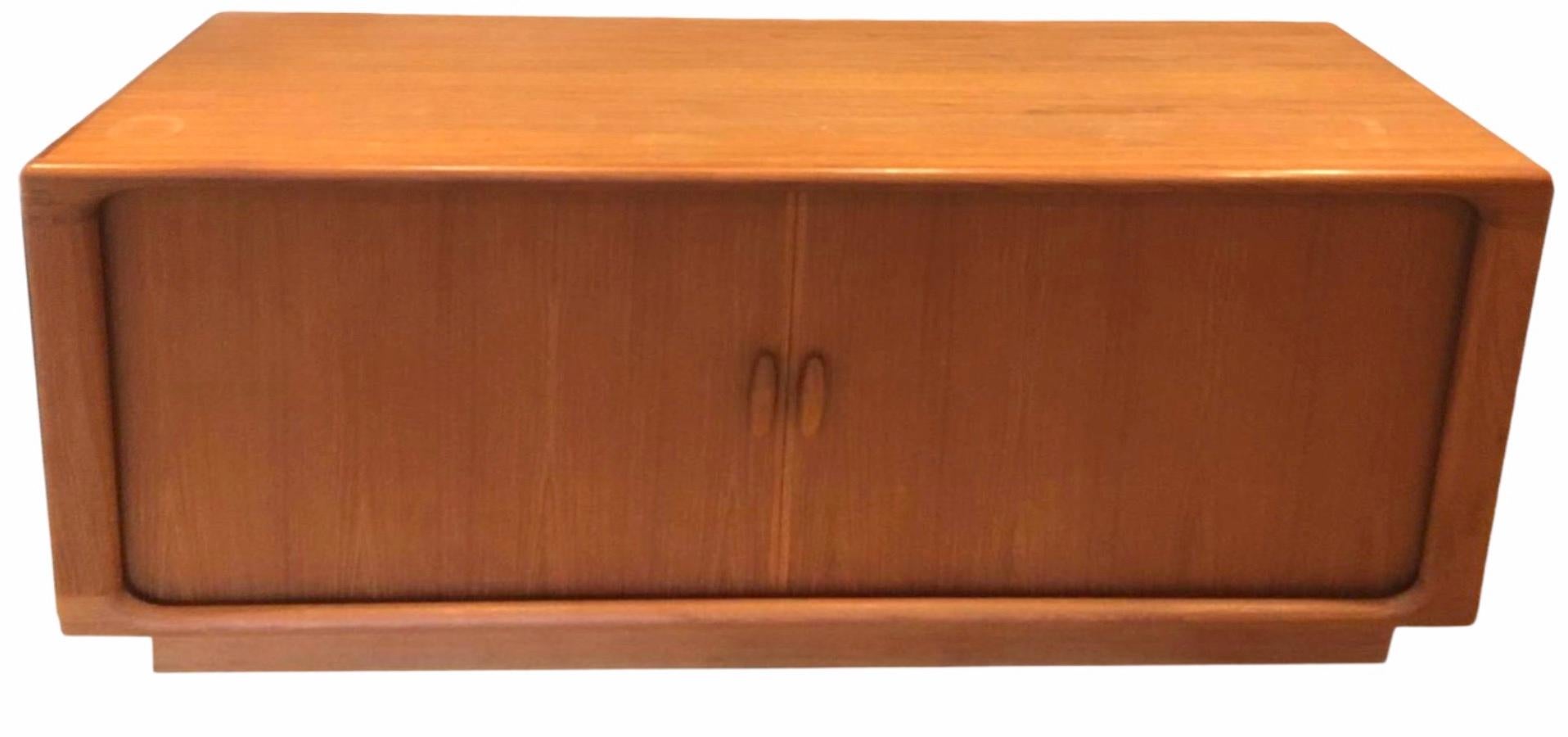 Mid-Century Modern Danish Credenza with Tambour Doors by Dyrlund Denmark, 1960s For Sale