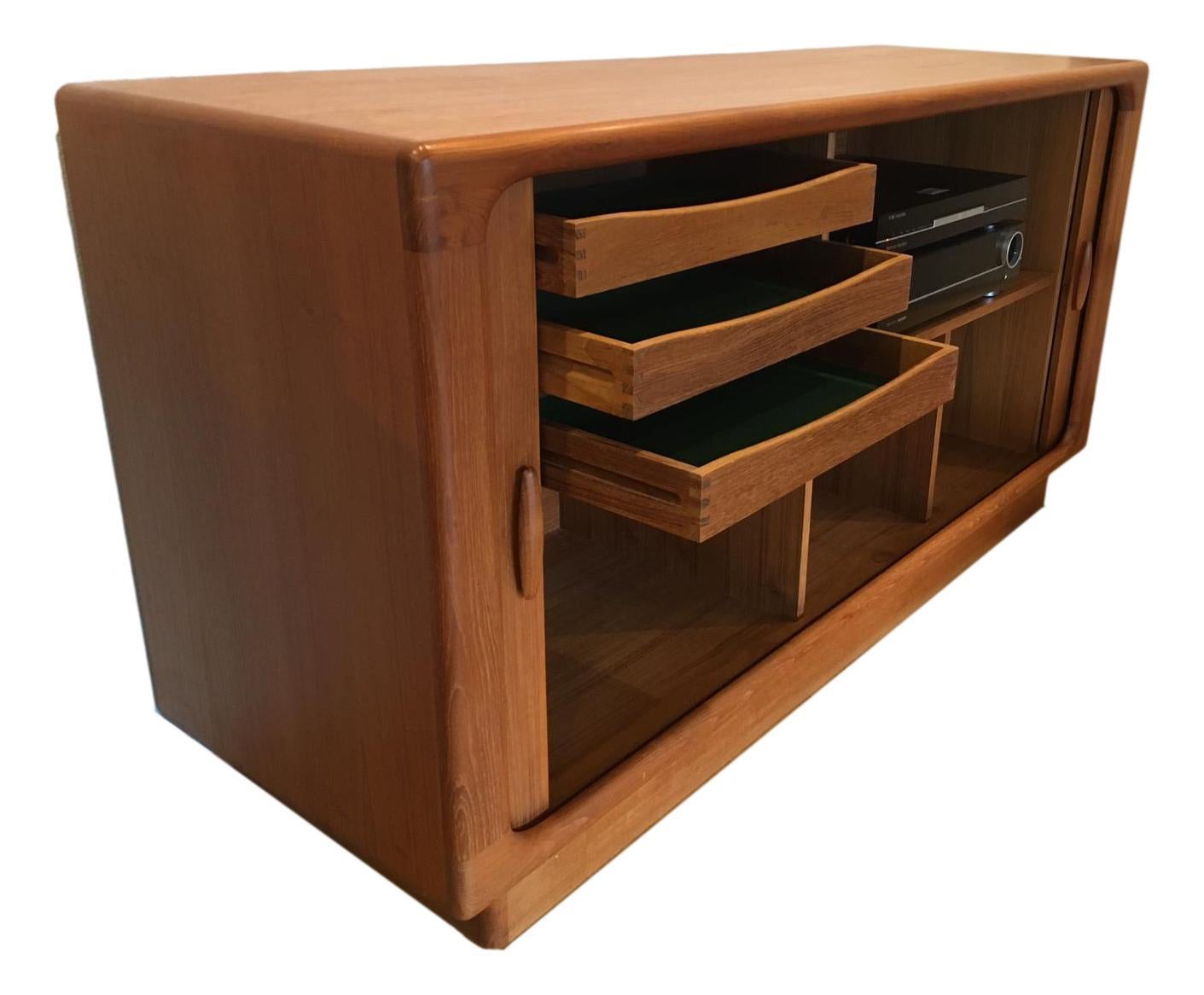 Danish Credenza with Tambour Doors by Dyrlund Denmark, 1960s For Sale 1