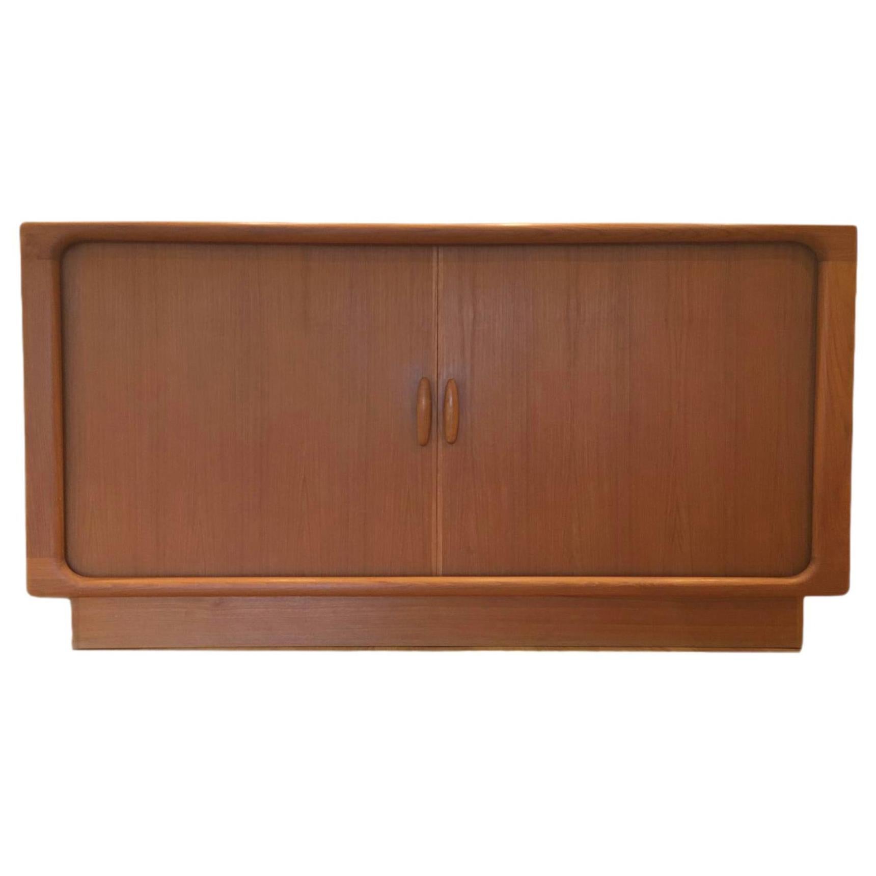 Danish Credenza with Tambour Doors by Dyrlund Denmark, 1960s For Sale
