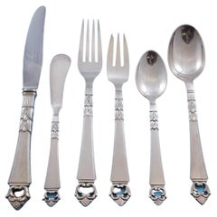 Danish Crown by Frigast Denmark Set di posate in argento Sterling 10 Servizio 60 Pezzi