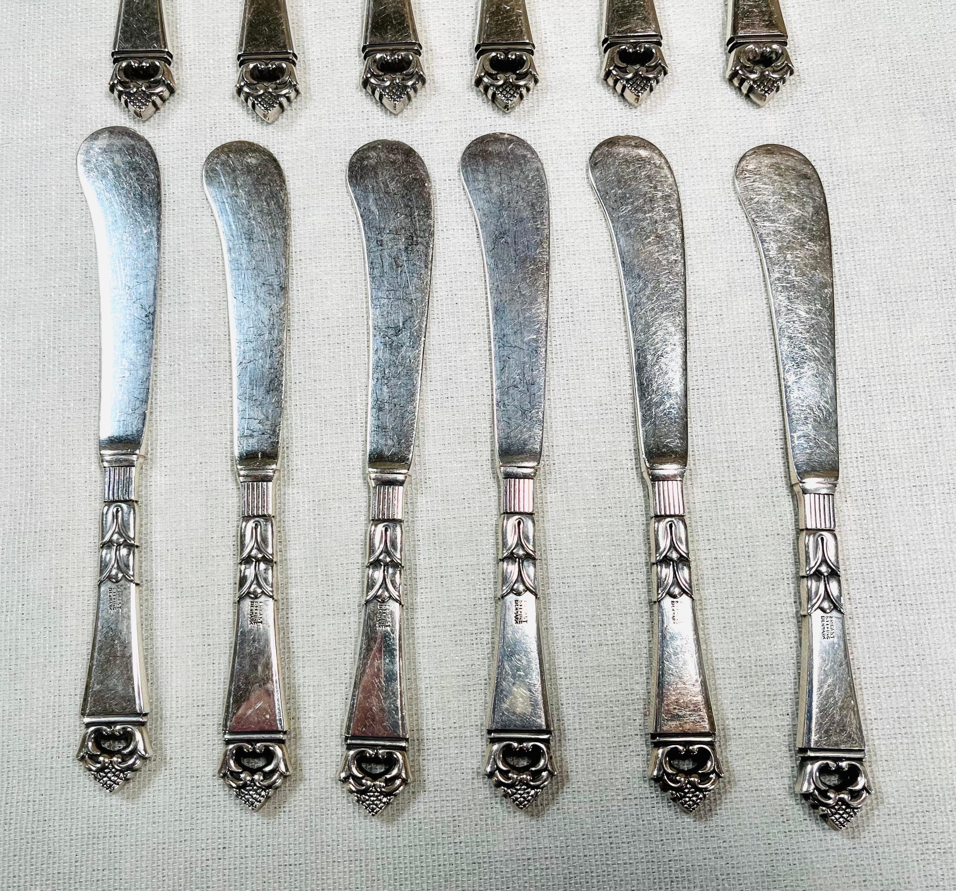 Danish Crown by Frigast Denmark Sterling Silver Flatware Set 26 Pieces 2