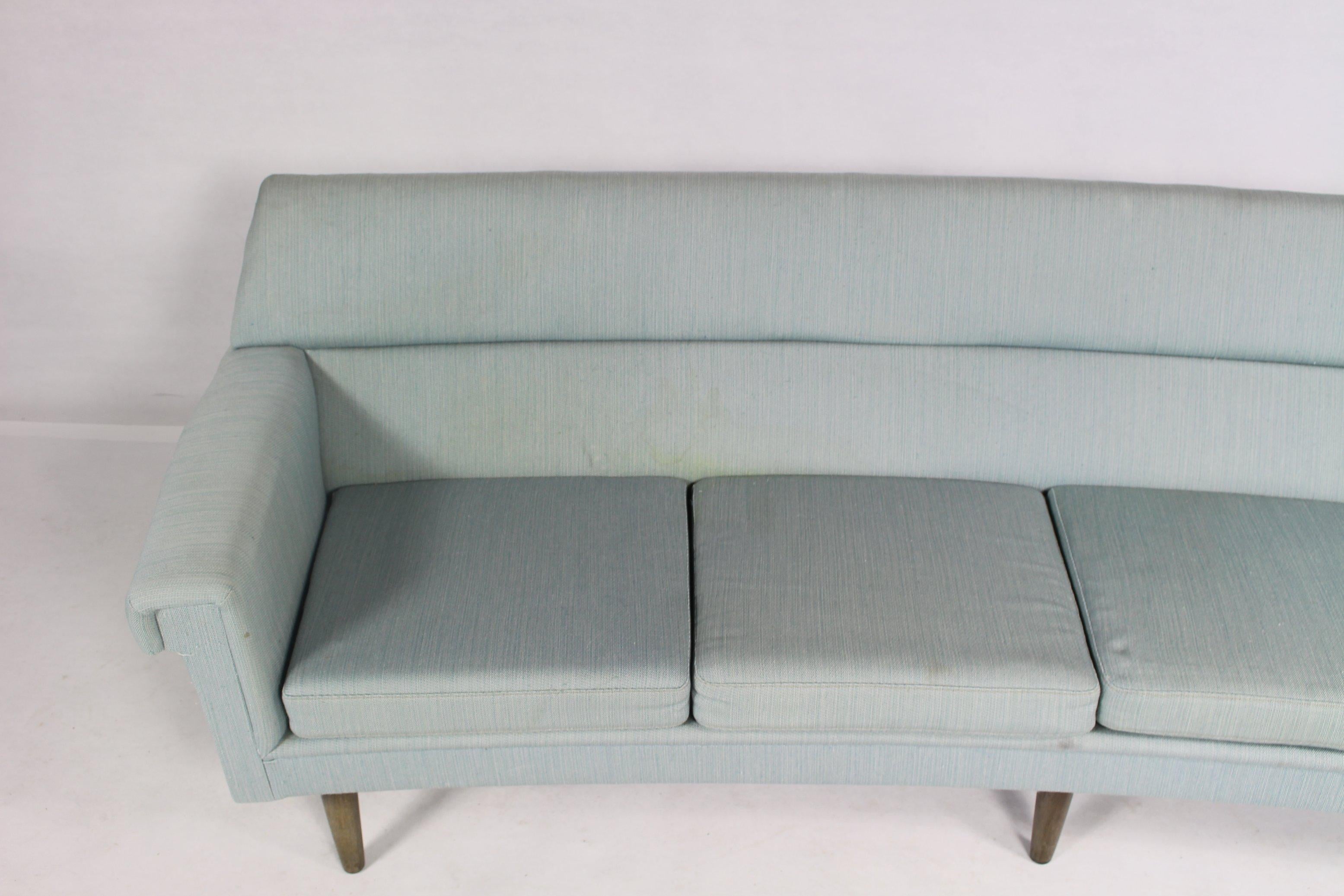 Danish Curved 4 Seater Sofa by Kurt Østervig, 1960s For Sale 1
