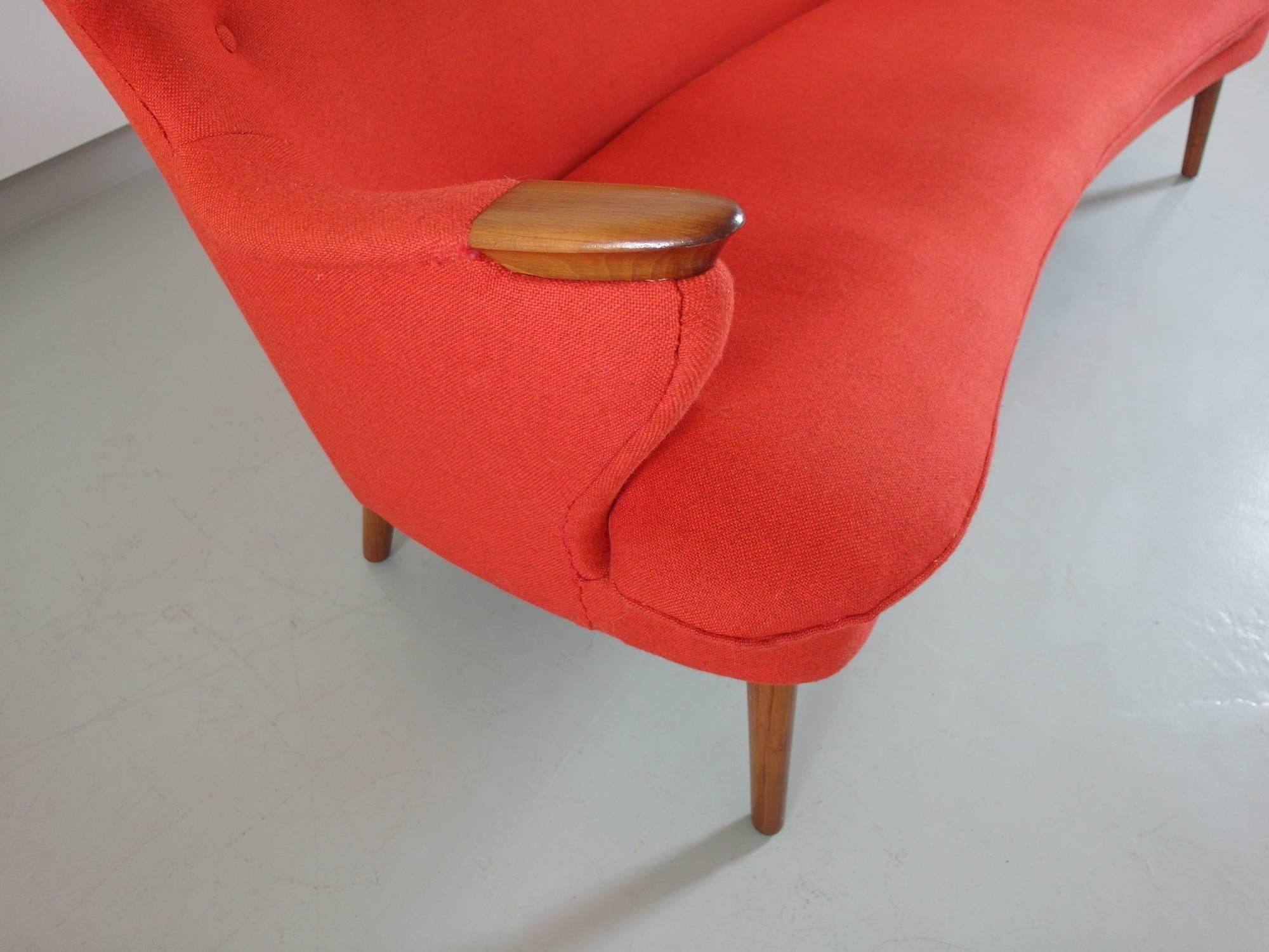 Danish Curved Back Sofa by Kurt Olsen for Slagelse Mobelvaerk, Denmark, 1954 7