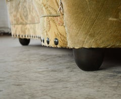 Danish Curved 'Banana' Sofa in Beech and Wool, Mid-Century 1940s
