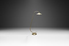 Danish Curved Brass Floor Lamp, Denmark ca 1950s