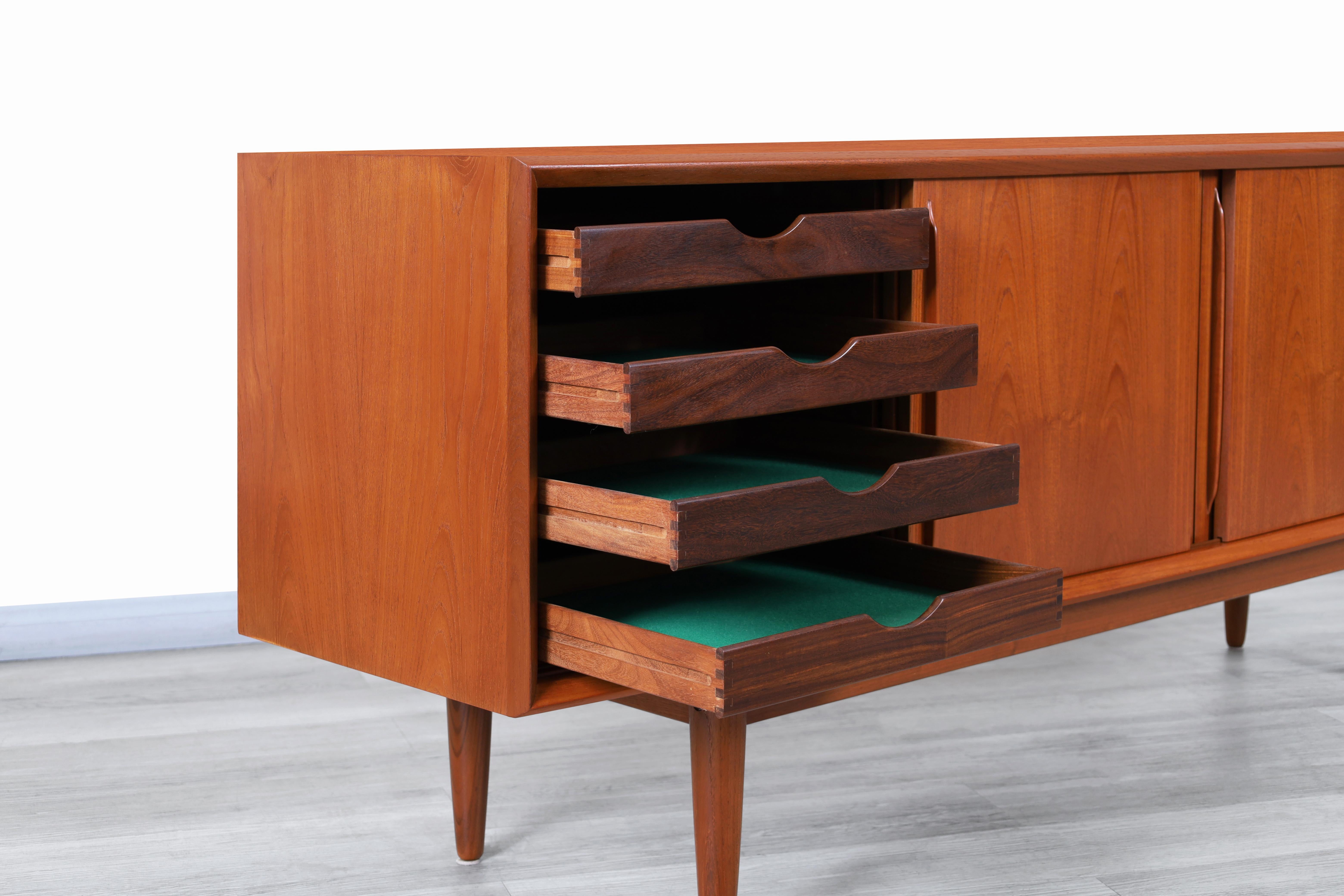 Mid-20th Century Danish Curved-Front Teak Credenza by Svend A. Larsen for H.P. Hansen