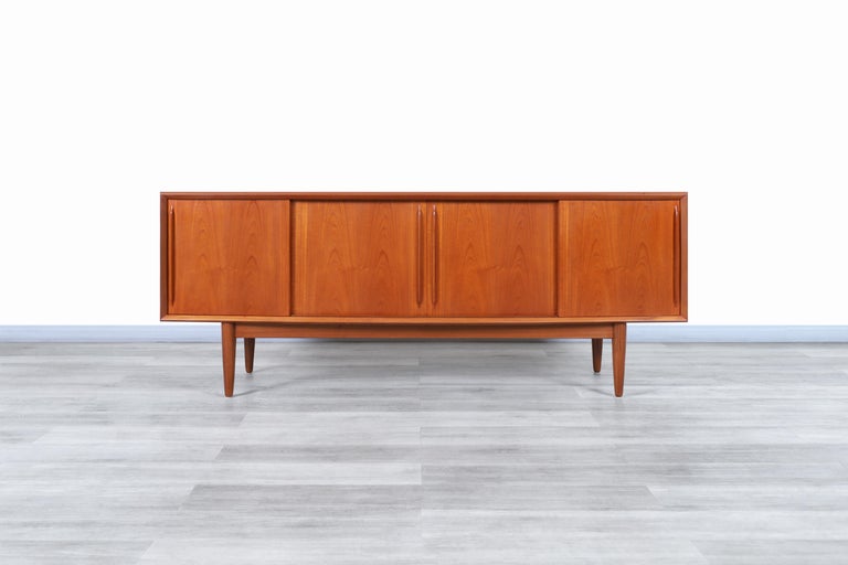 Danish CurvedFront Teak Credenza by Svend A. Larsen for H.P. Hansen at
