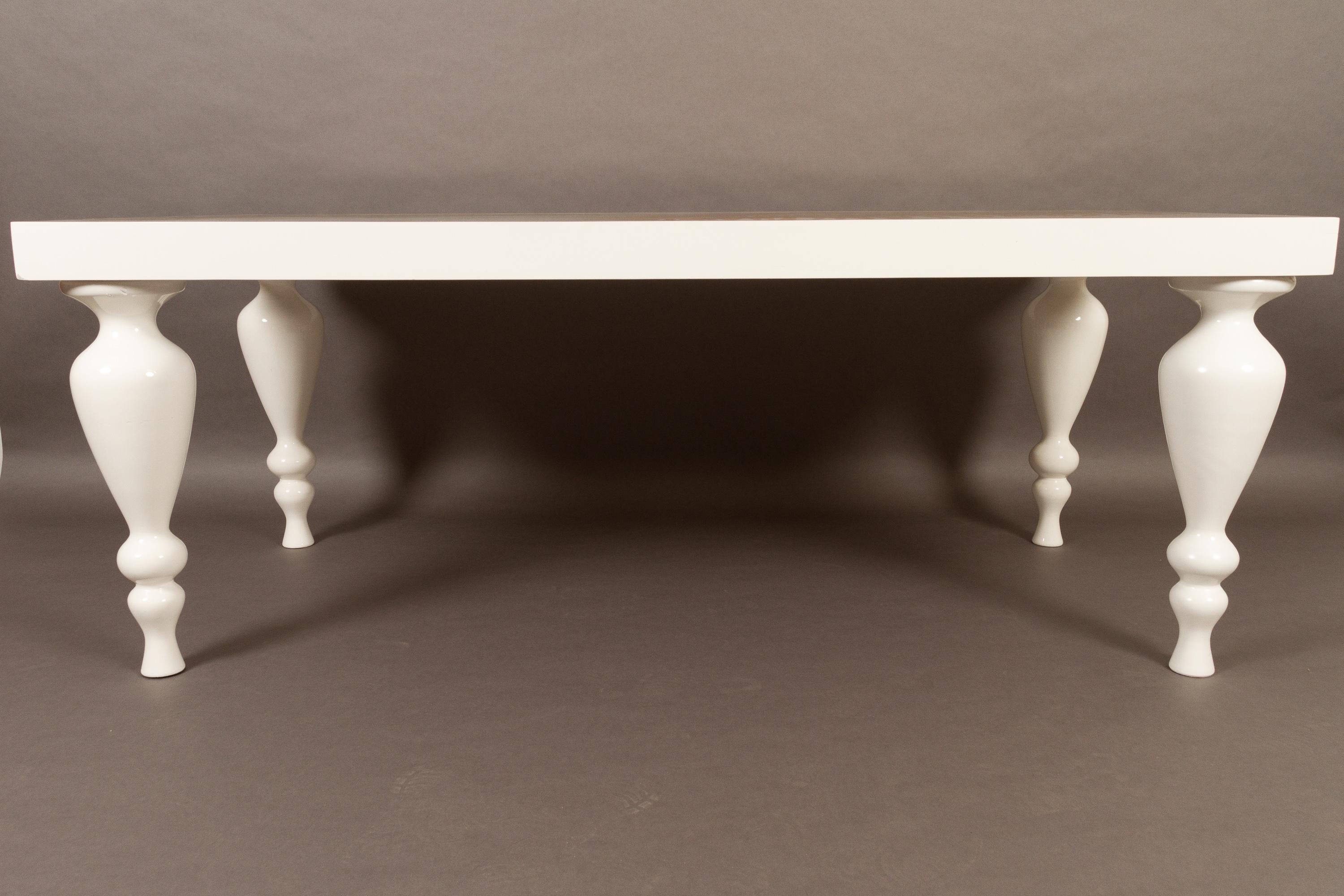 Late 20th Century Danish Custom Made Large White Dining Table, 1990s