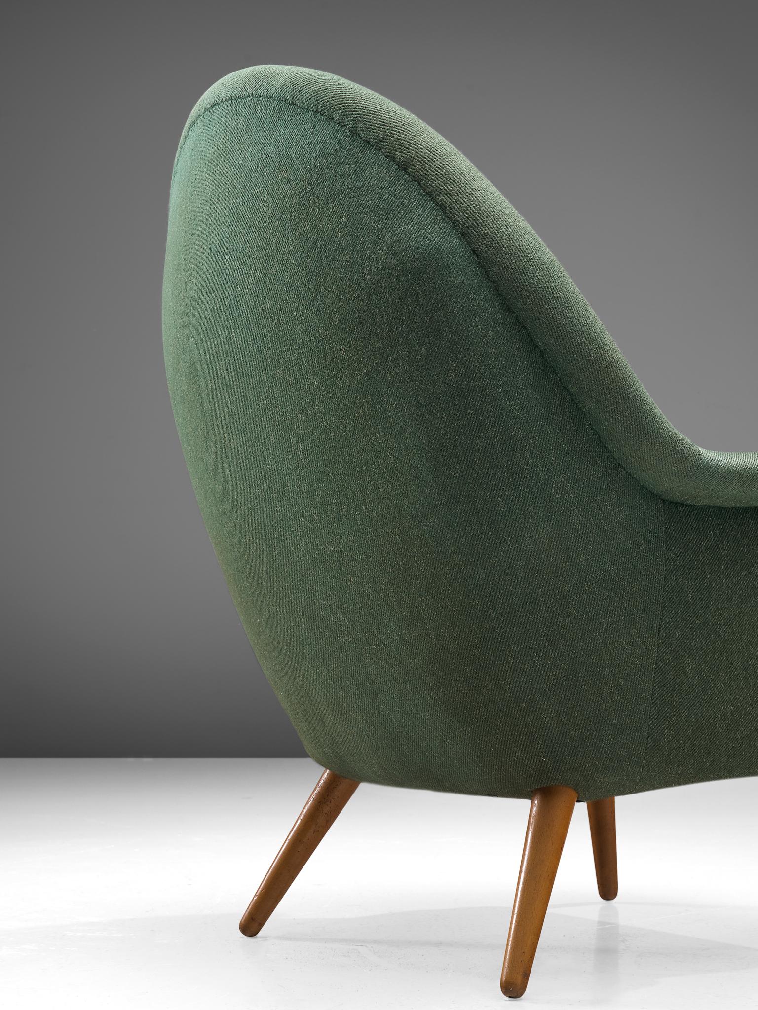 Mid-20th Century Danish Lounge Chair with Rounded Backrest