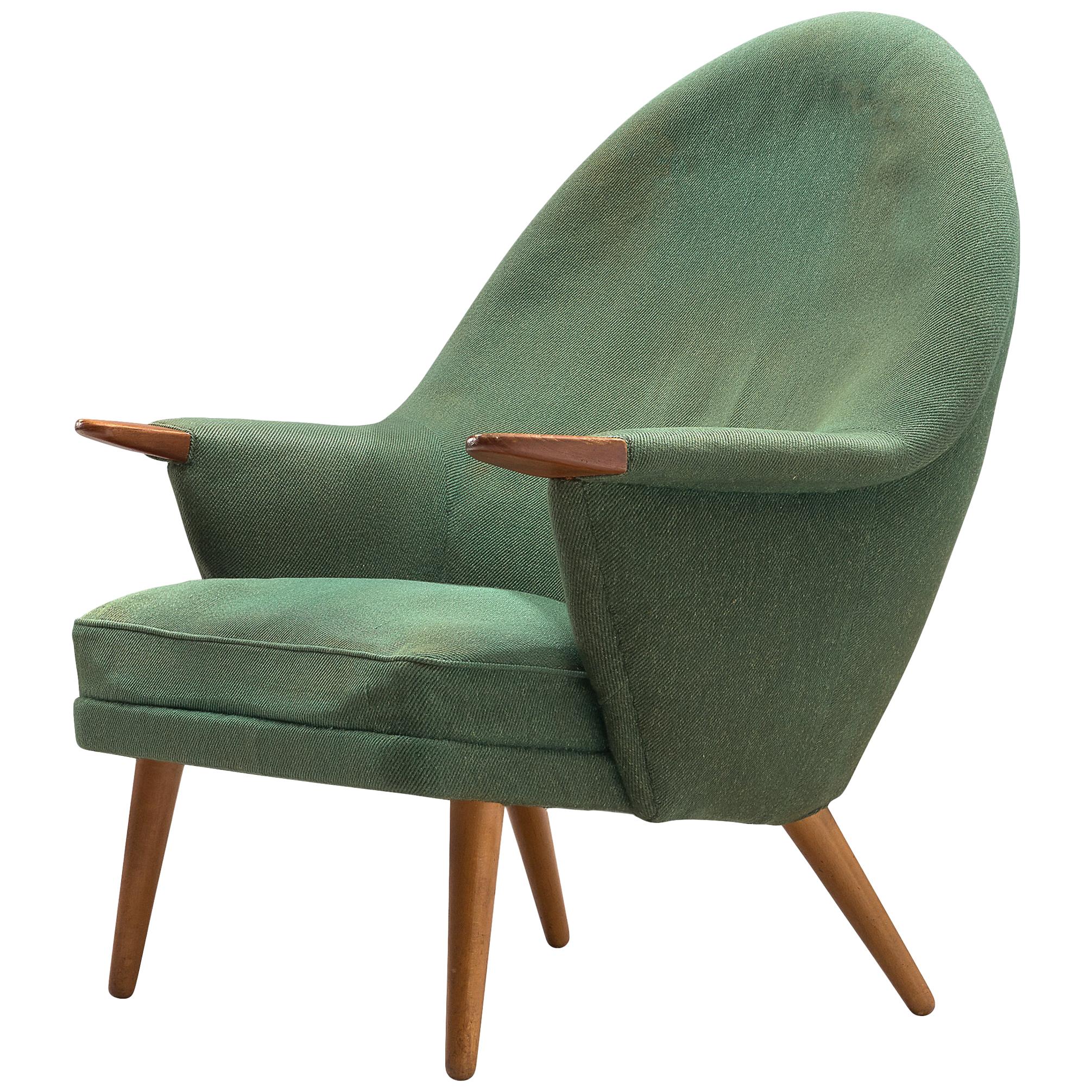 Danish Lounge Chair with Rounded Backrest