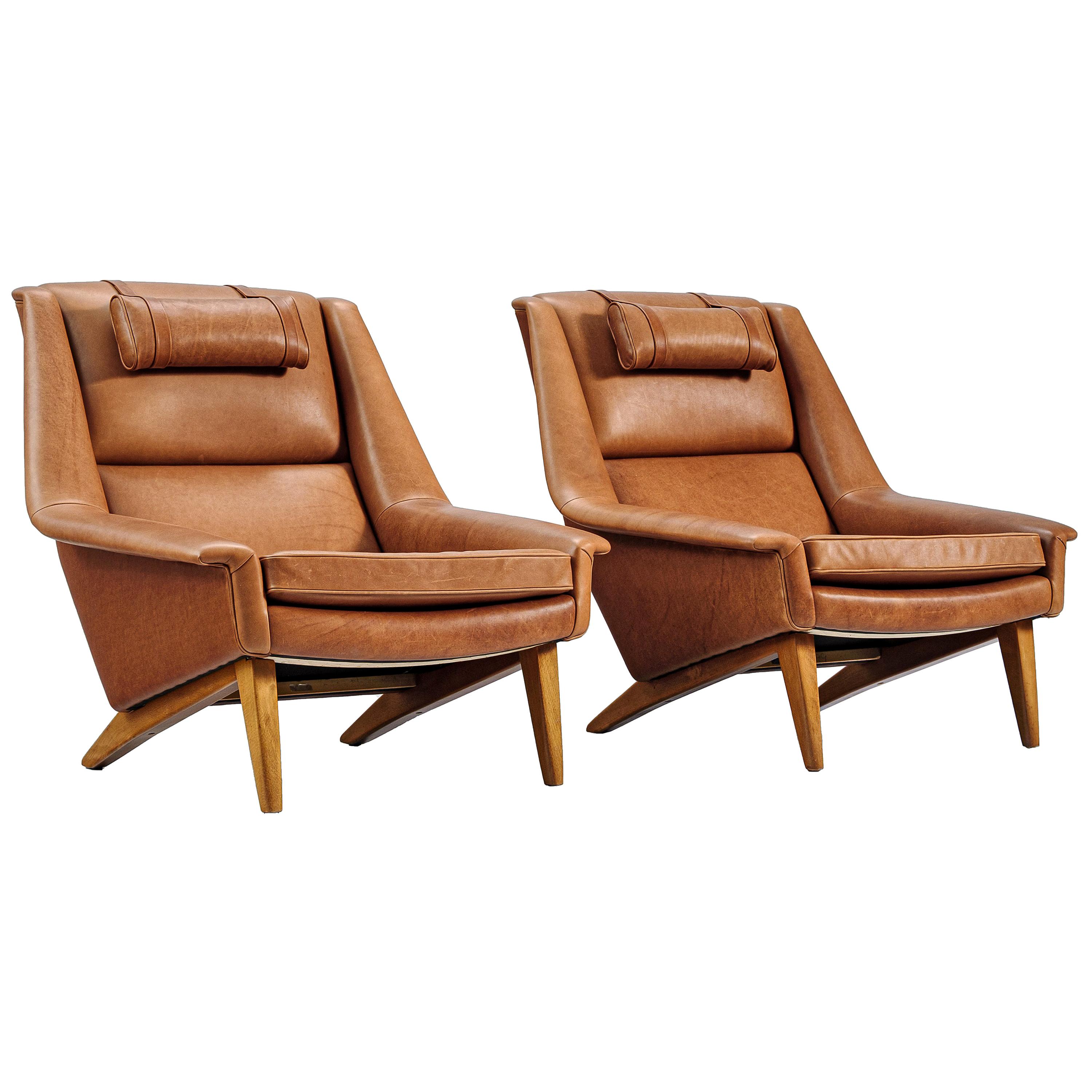 Folke Ohlsson Lounge Chair in Cognac Leather