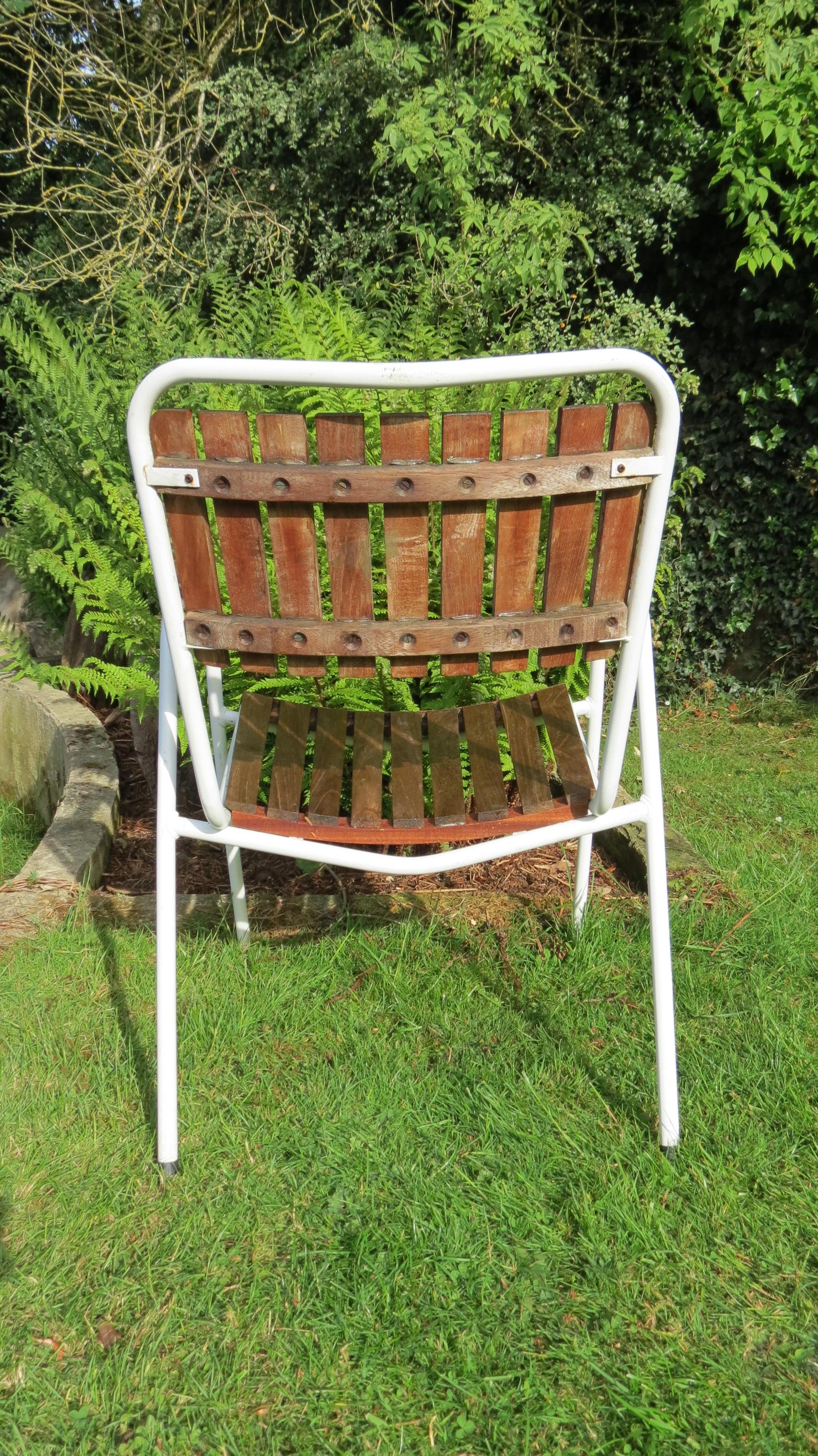Danish Daneline Garden Chairs in Teak Set of 4 Stackable Garden Chairs 1