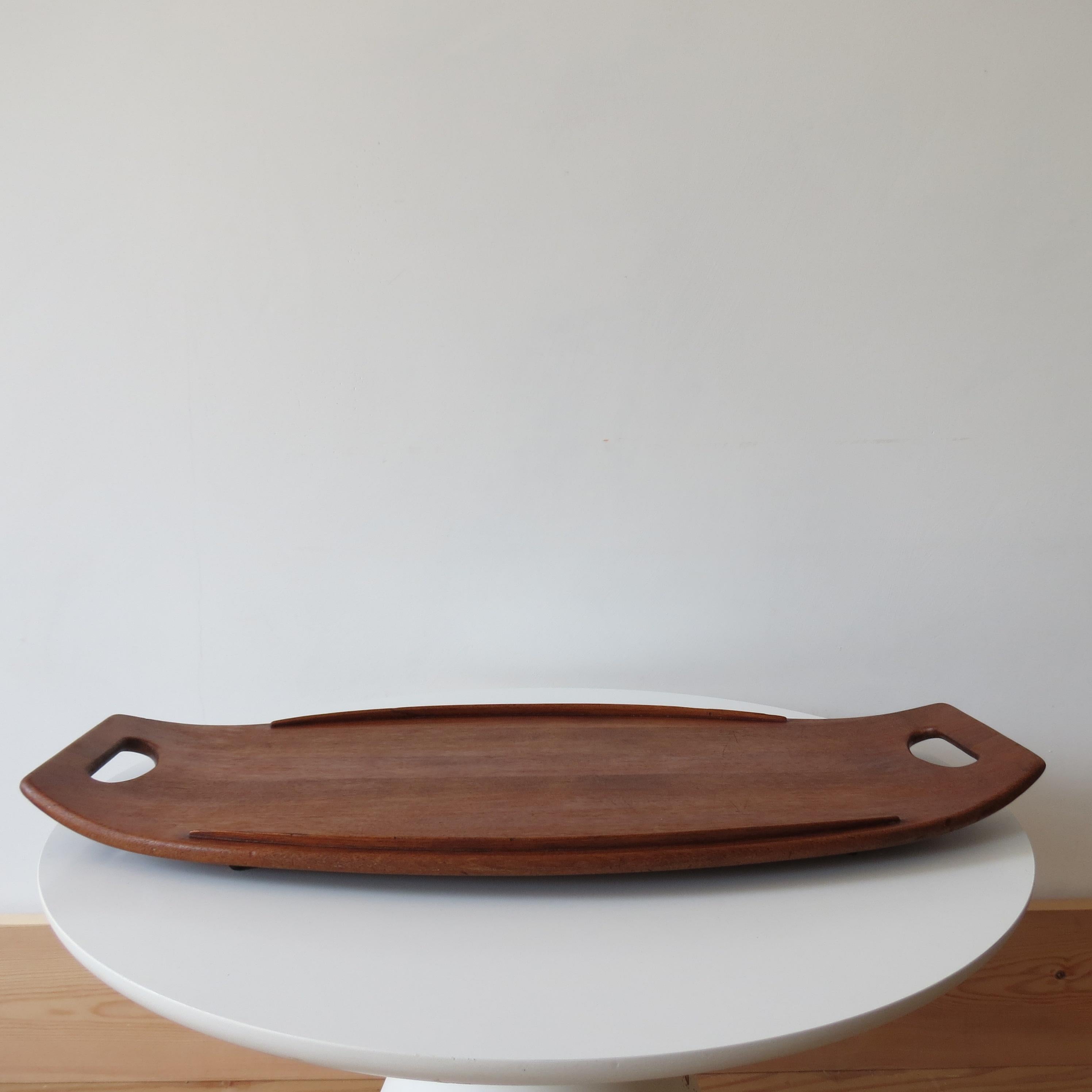 Danish Dansk Design Denmark Large Teak Tray by Jens Quistgaard, 1950s In Good Condition In Stow on the Wold, GB