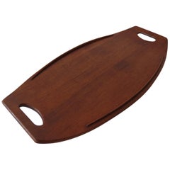 Vassoio grande in teak Dansk Designs Danimarca di Jens Quistgaard, anni '50