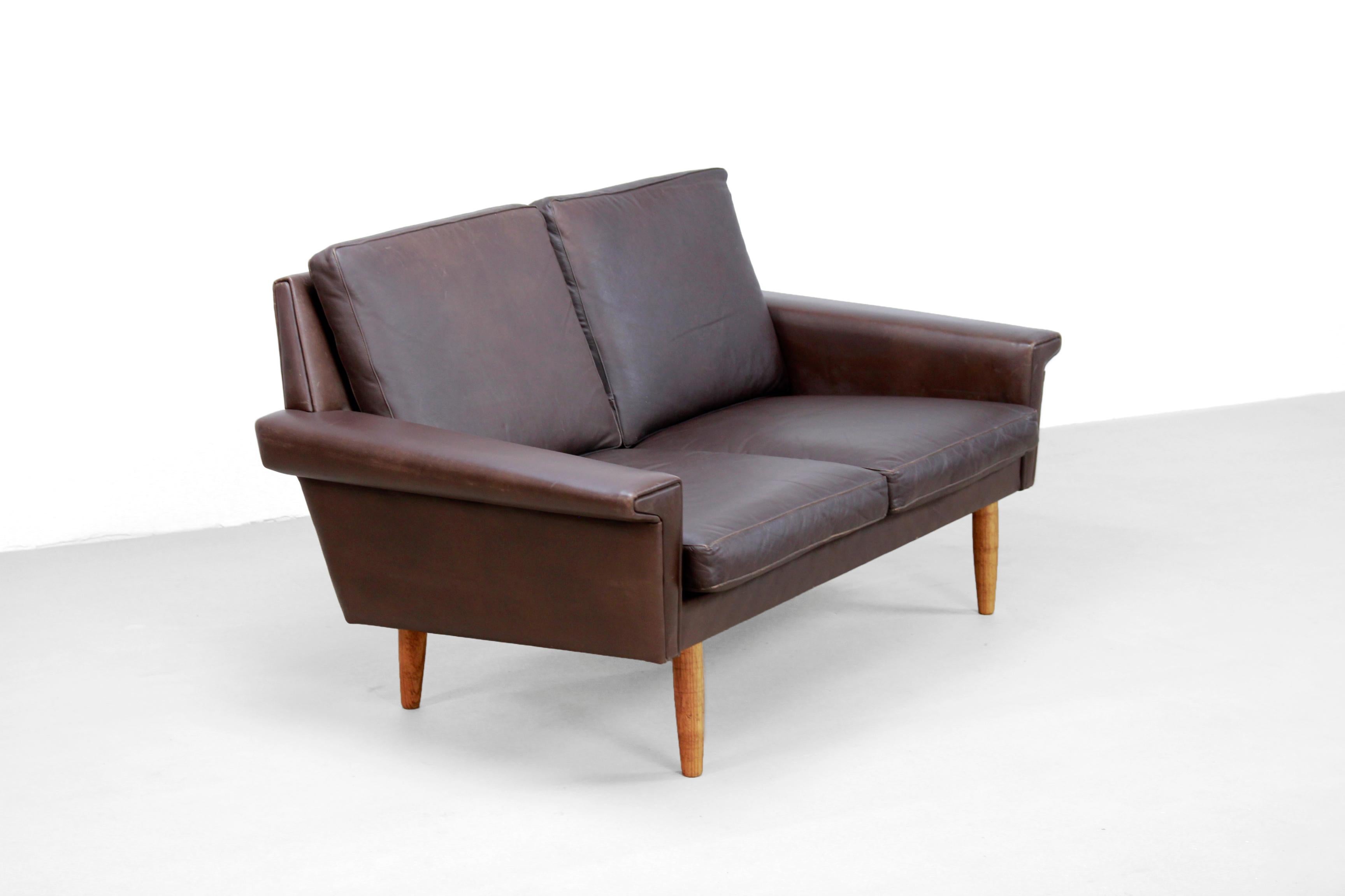 Danish Dark Brown Leather Seating Group by Vejen Polstermøbelfabrik, 1960s 3