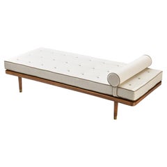 Danish Daybed in Wood with Brass Feet 